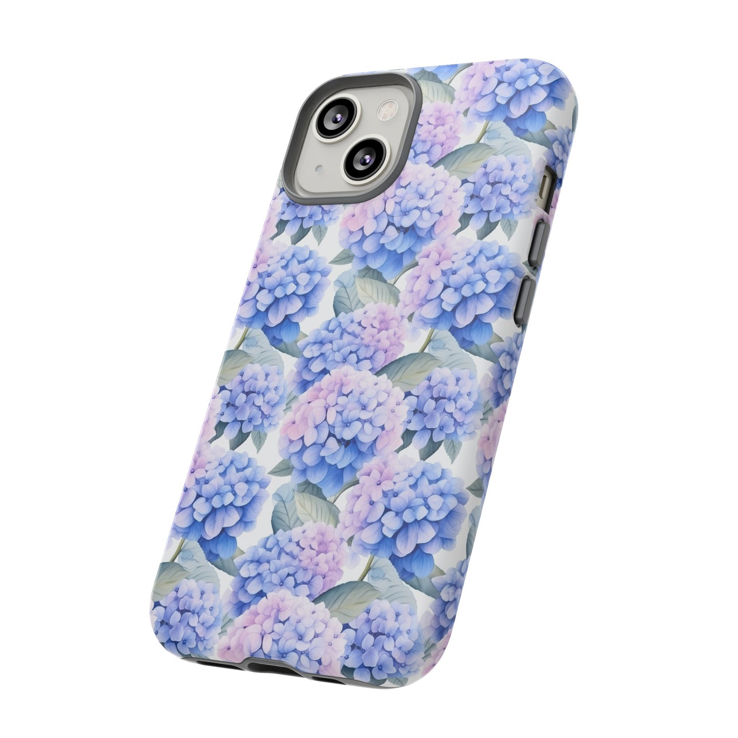 Gardening Lovers Collection - "Hydrangea (Hydrangea spp.)" Herbal Watercolor Plants Pattern - iPhone 15, iPhone 14 and iPhone 13 Phone Case