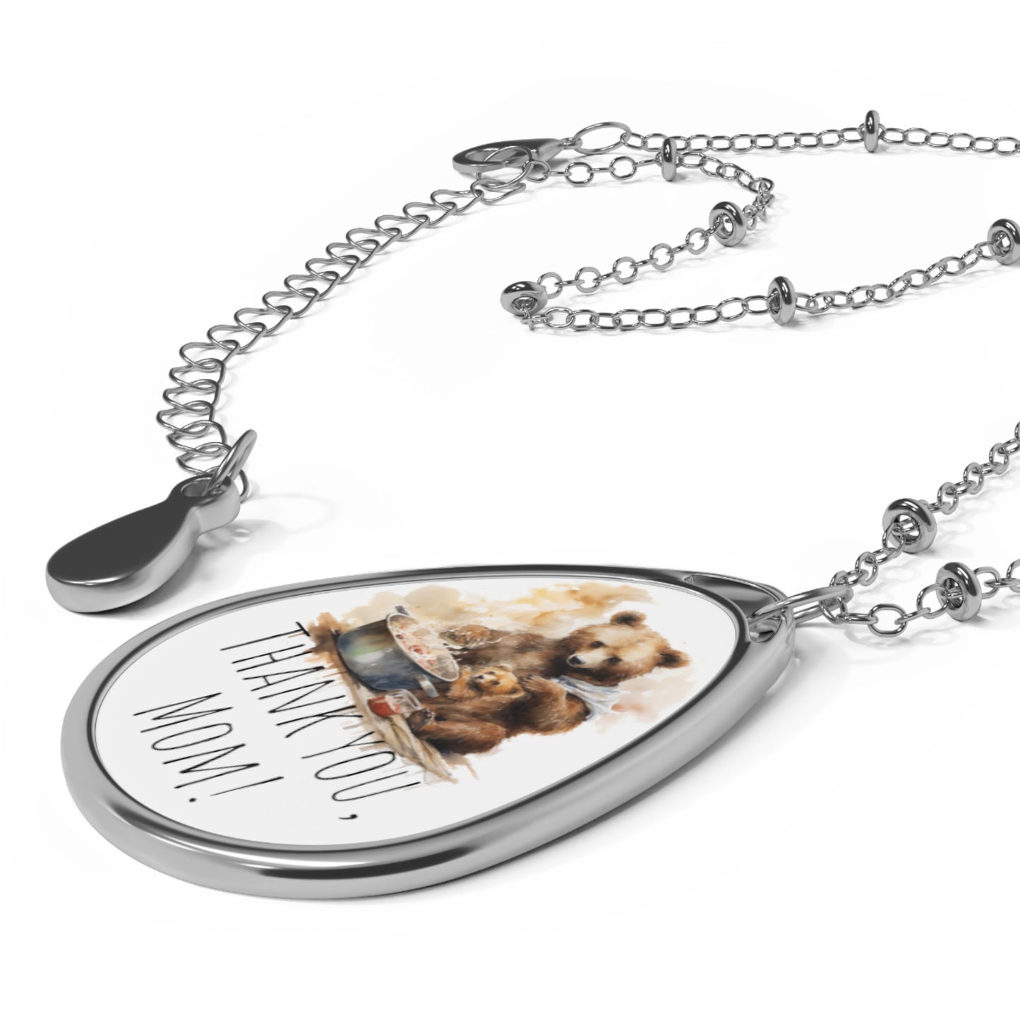 Happy Mother's Day / Mother Love / Mamabear/ Thanky you mom - Exquisite Baby Horse Watercolor Design Oval Necklace - Perfect Gift