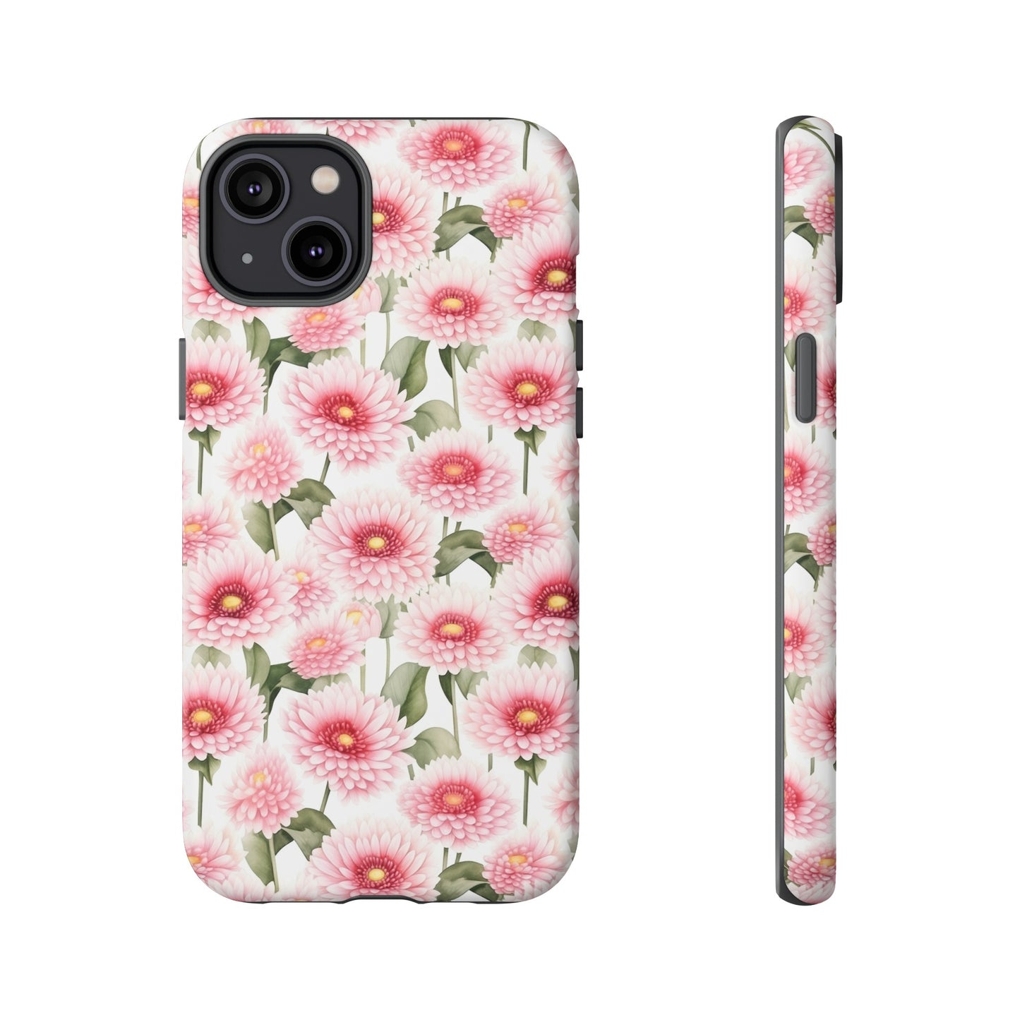 Gardening Lovers Collection - "Daisy (Bellis perennis)" Herbal Watercolor Plants Pattern -  iPhone 15, iPhone 14 and iPhone 13 Phone Case