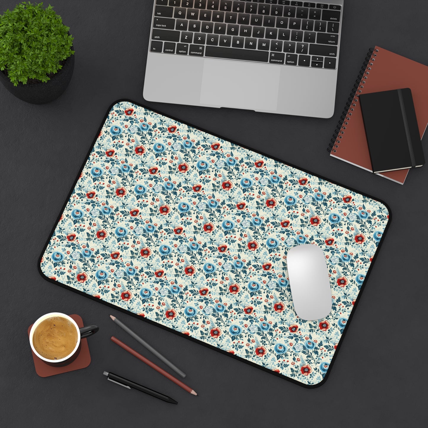 Beautiful Flowers Floral Pattern Desk Mat