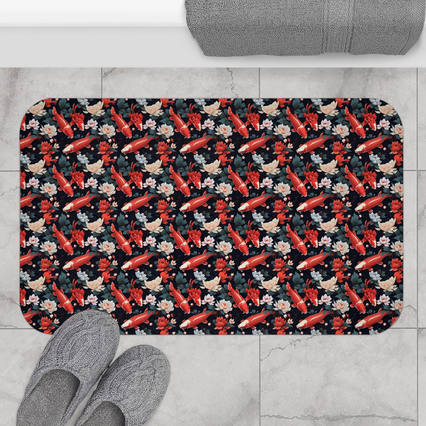 Koi Carp Style Pattern Bath Mat