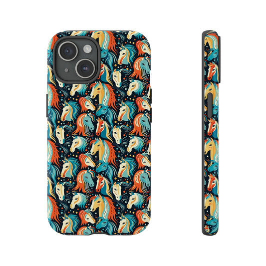 Funny Cartoon Horse Pattern Style Phone Case  - Tough Cases for iPhone 15, iPhone 14 and iPhone 13