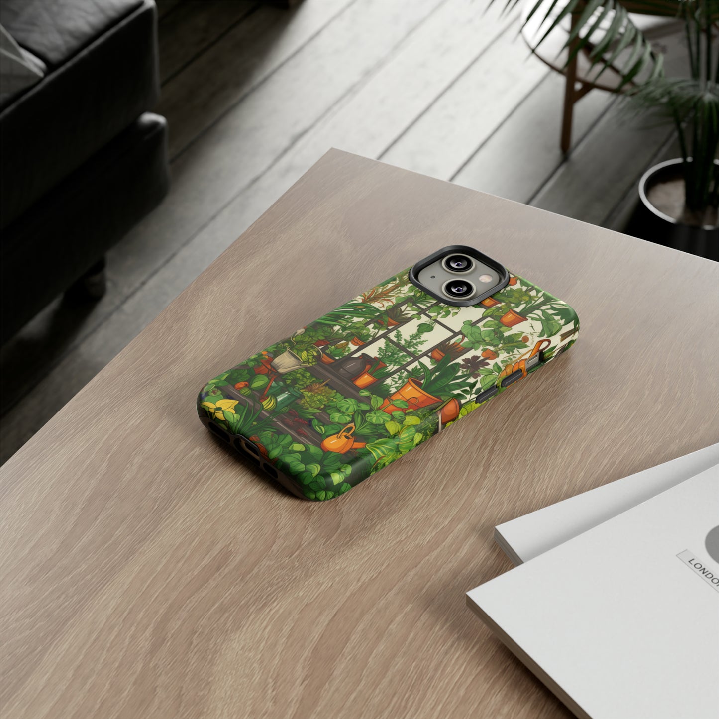 Joy of Gardening Abstract Drawing Style Phone Case / Beautiful Color Case - Tough Cases for iPhone 15, iPhone 14 and iPhone 13