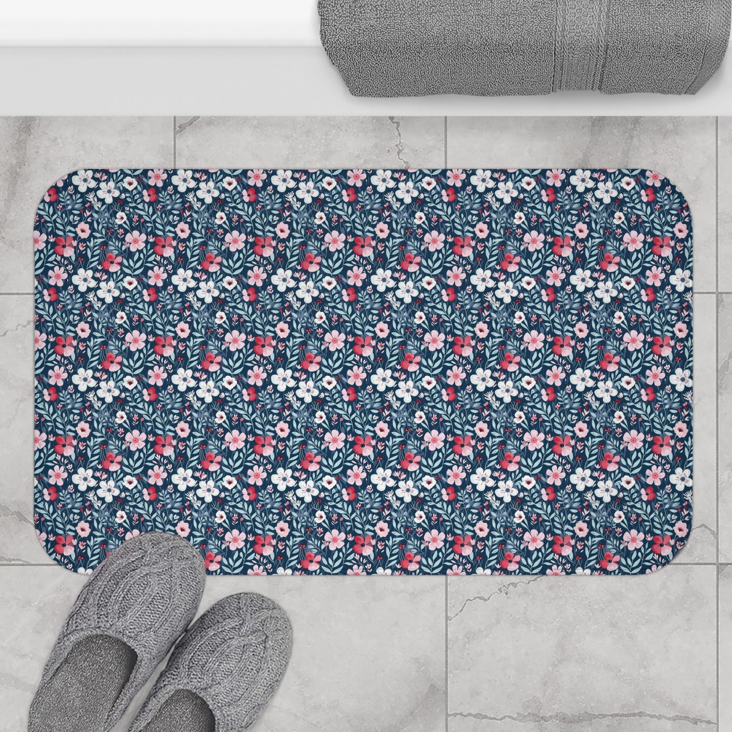 Beautiful Floral Style Pattern Bath Mat