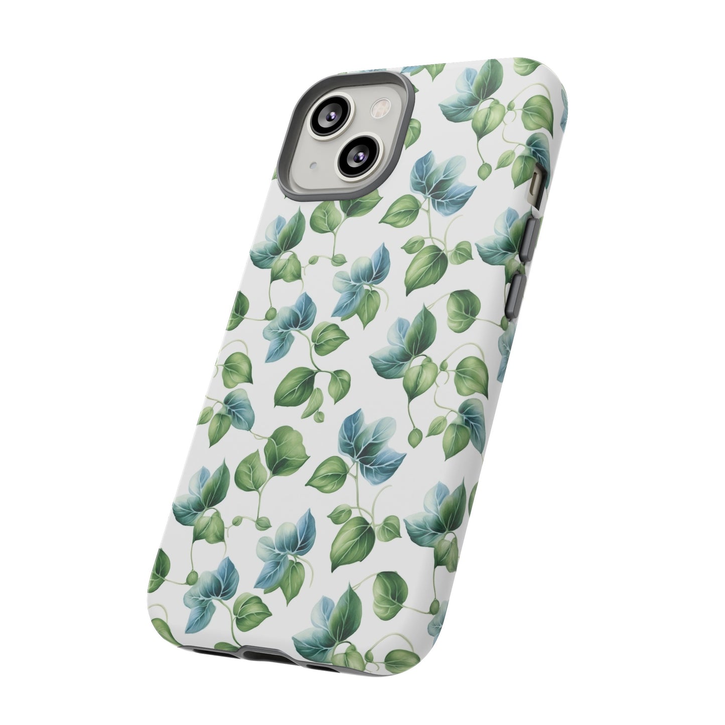 Gardening Lovers Collection - "English Ivy (Hedera helix)" Herbal Watercolor Plants Pattern - iPhone 15, iPhone 14 and iPhone 13 Phone Case