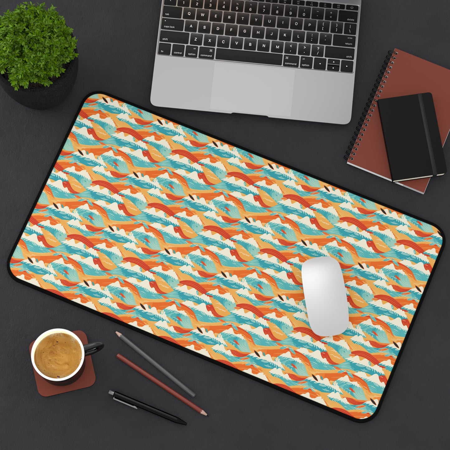 Colorful Surfing Pattern Desk Mat