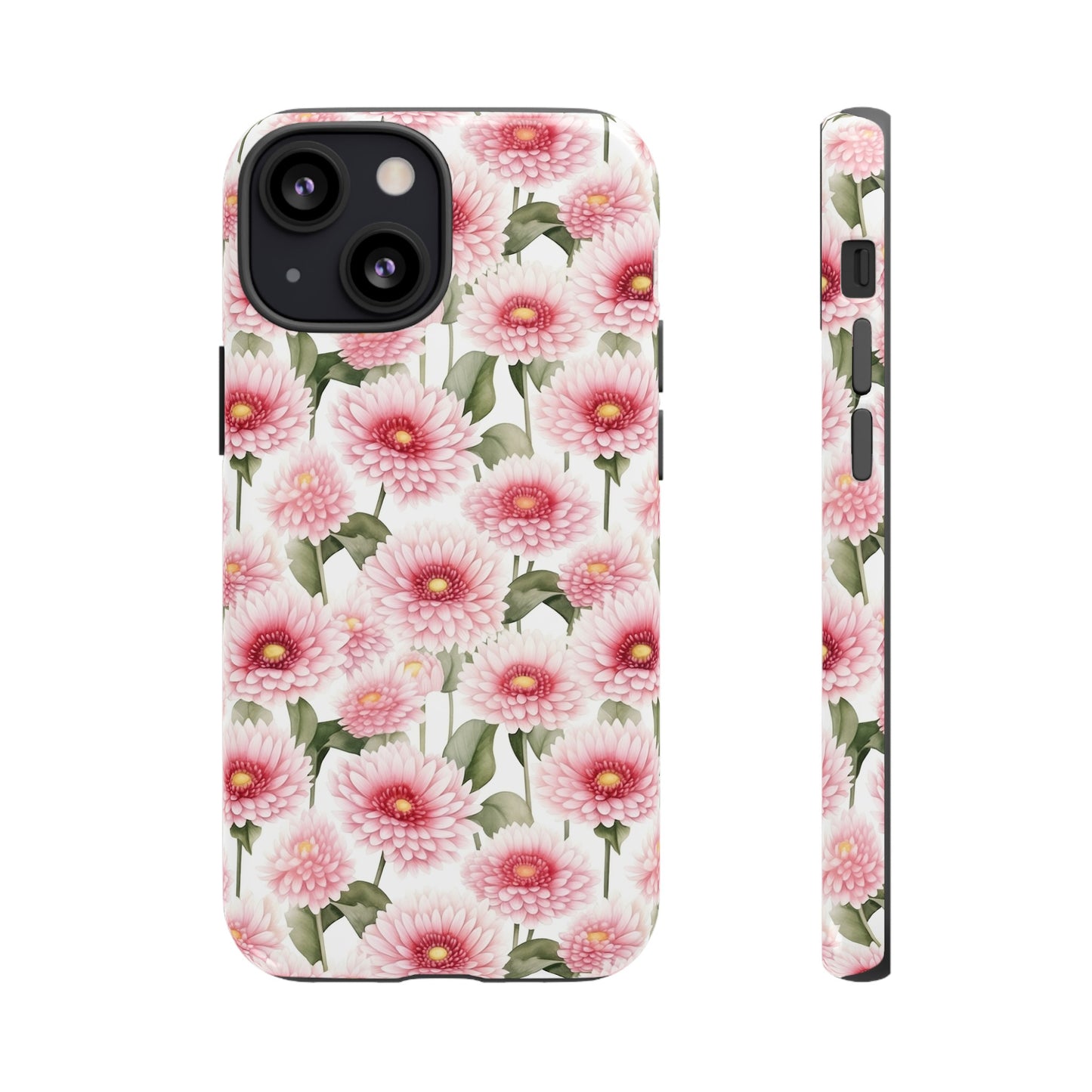 Gardening Lovers Collection - "Daisy (Bellis perennis)" Herbal Watercolor Plants Pattern -  iPhone 15, iPhone 14 and iPhone 13 Phone Case