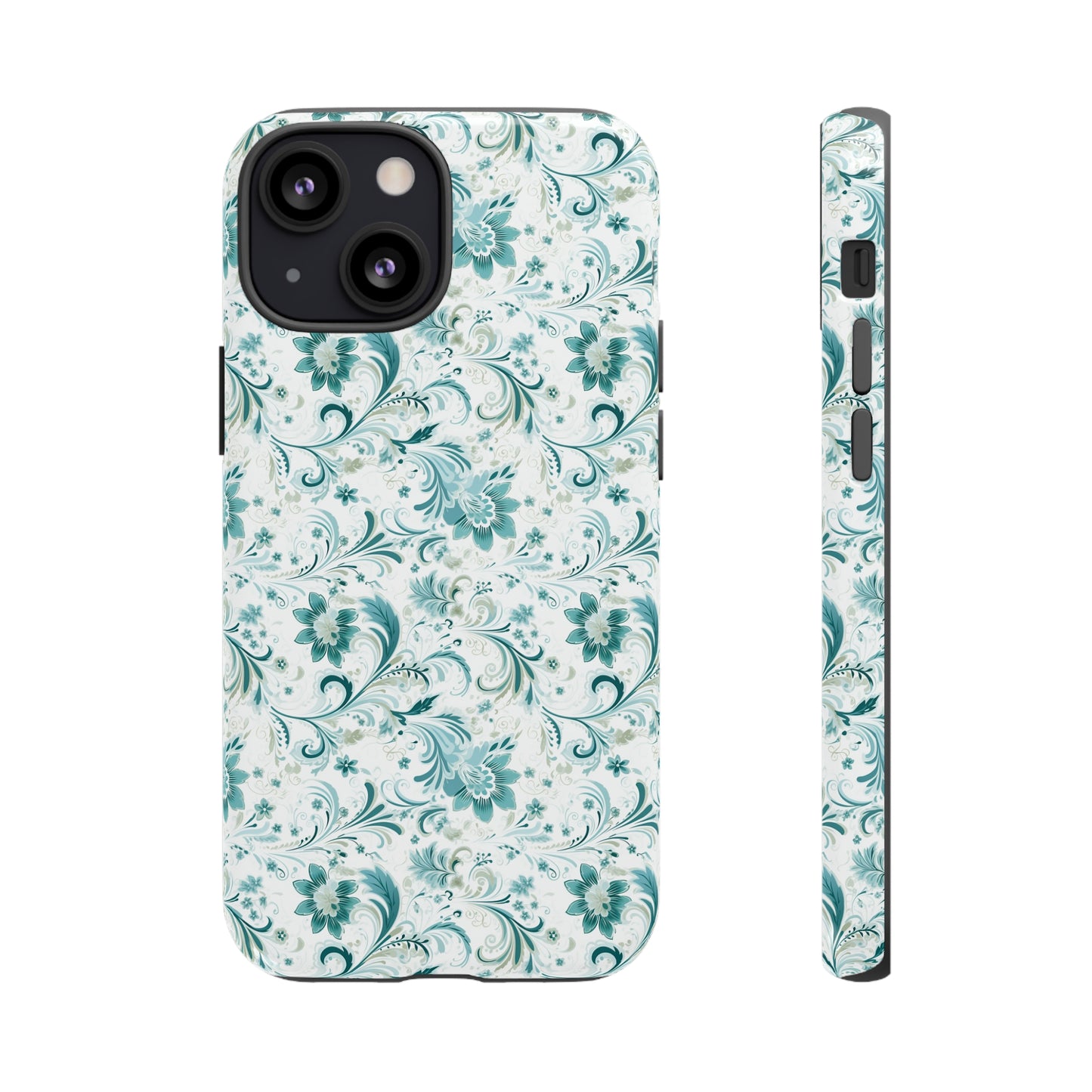 Beautiful Moss and Olive Green Floral Pattern Phone Case - Tough Cases for iPhone 15, iPhone 14 and iPhone 13