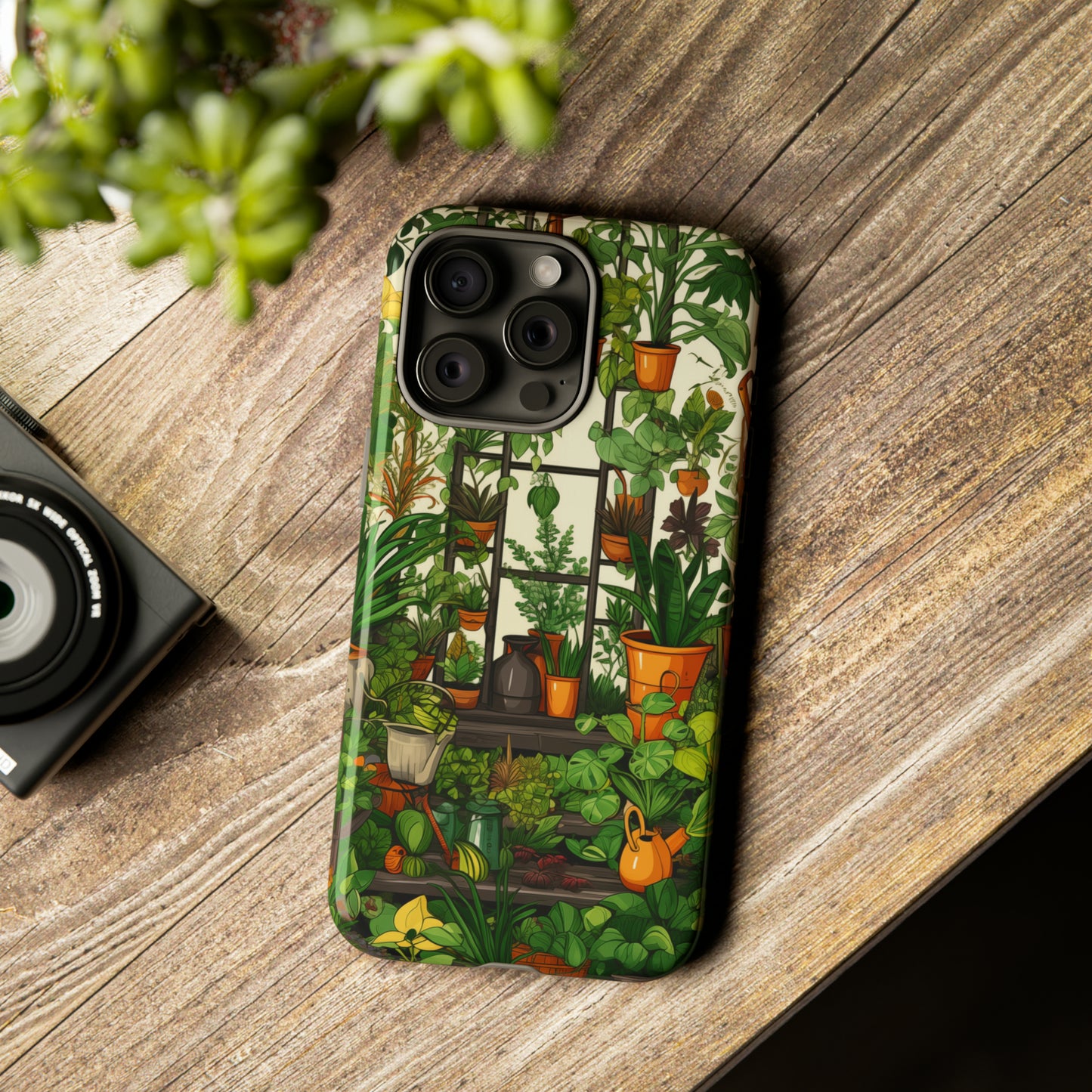 Joy of Gardening Abstract Drawing Style Phone Case / Beautiful Color Case - Tough Cases for iPhone 15, iPhone 14 and iPhone 13