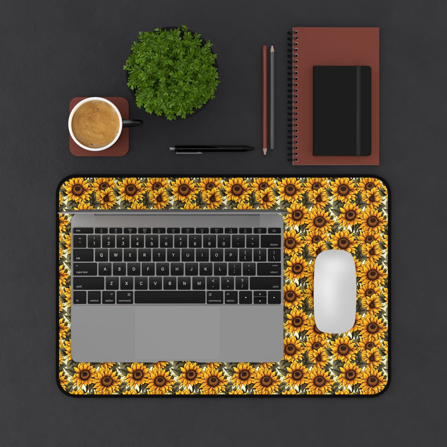 Super Sunflower Pattern Desk Mat