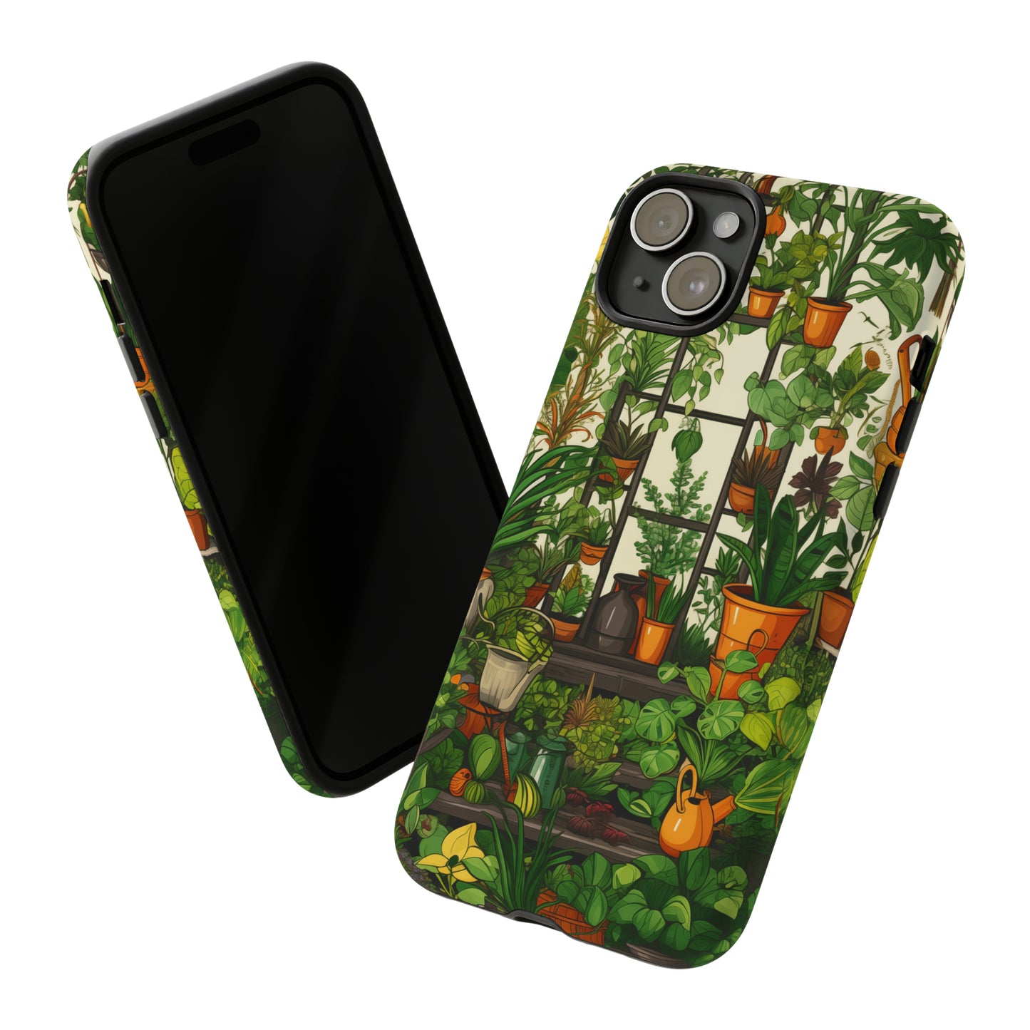 Joy of Gardening Abstract Drawing Style Phone Case / Beautiful Color Case - Tough Cases for iPhone 15, iPhone 14 and iPhone 13