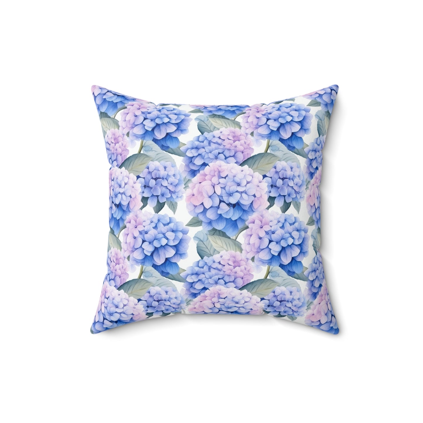 Gardening Lovers Collection - Hydrangea (Hydrangea spp.) Herbal Garden Plants Pattern - Spun Polyester Square Pillow - Perfect Gift