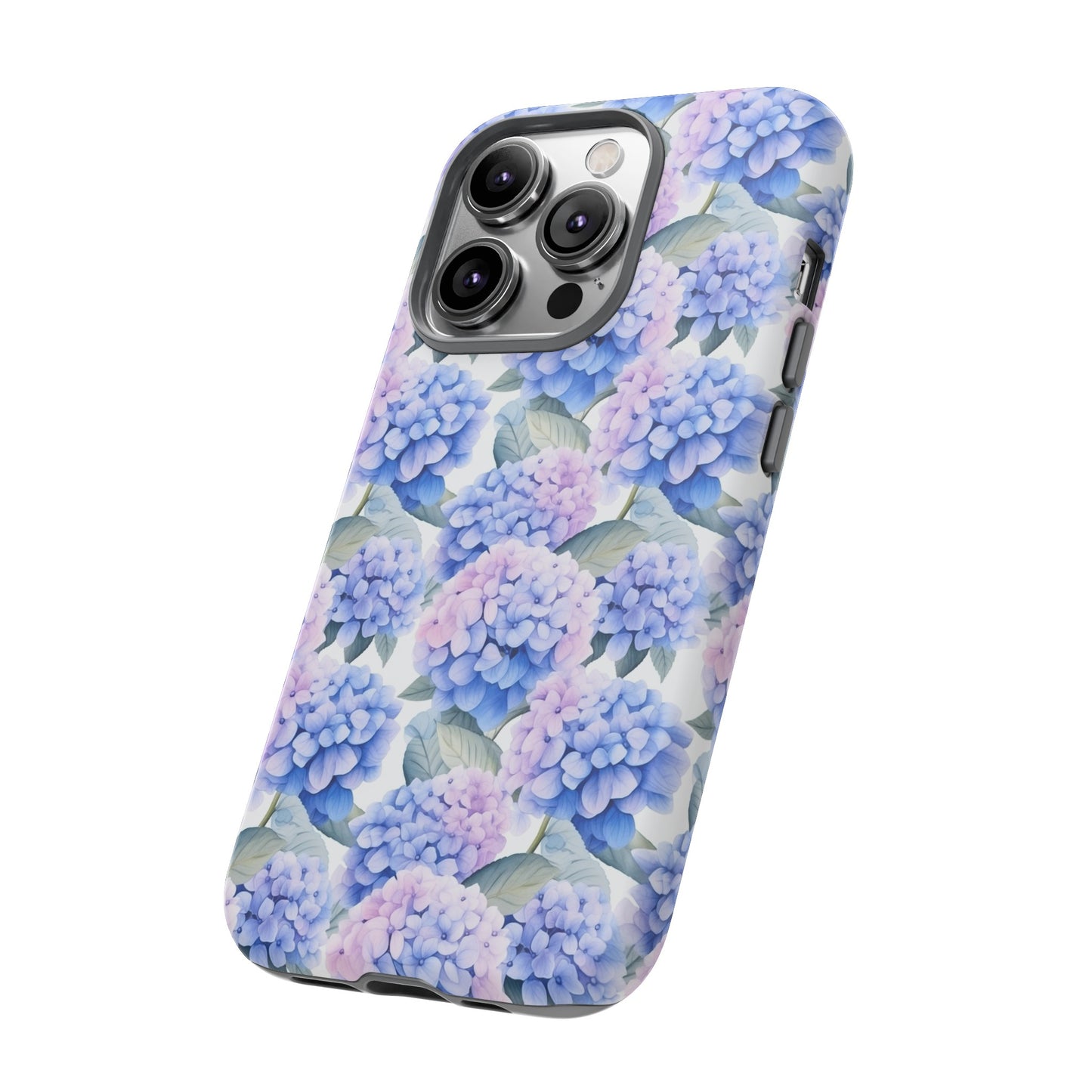 Gardening Lovers Collection - "Hydrangea (Hydrangea spp.)" Herbal Watercolor Plants Pattern - iPhone 15, iPhone 14 and iPhone 13 Phone Case