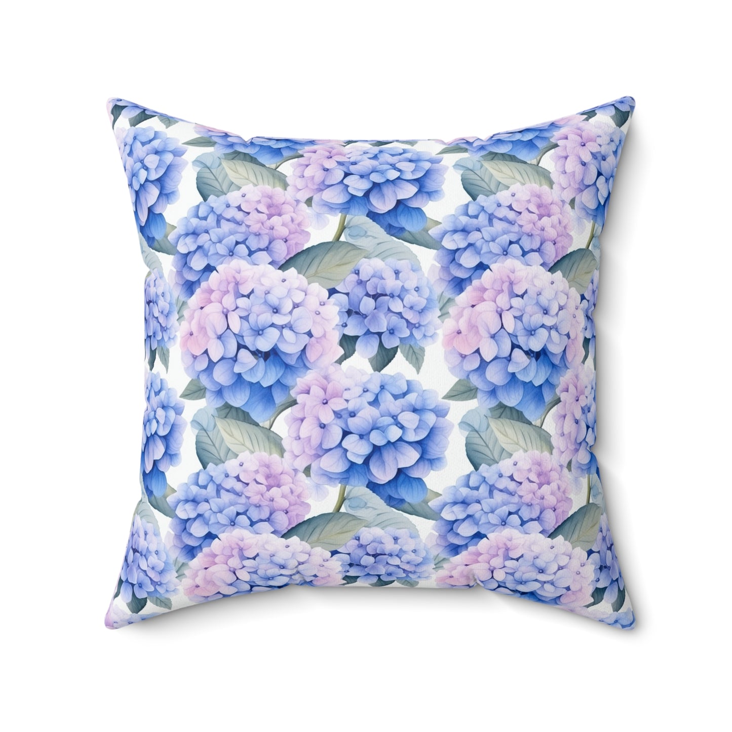 Gardening Lovers Collection - Hydrangea (Hydrangea spp.) Herbal Garden Plants Pattern - Spun Polyester Square Pillow - Perfect Gift