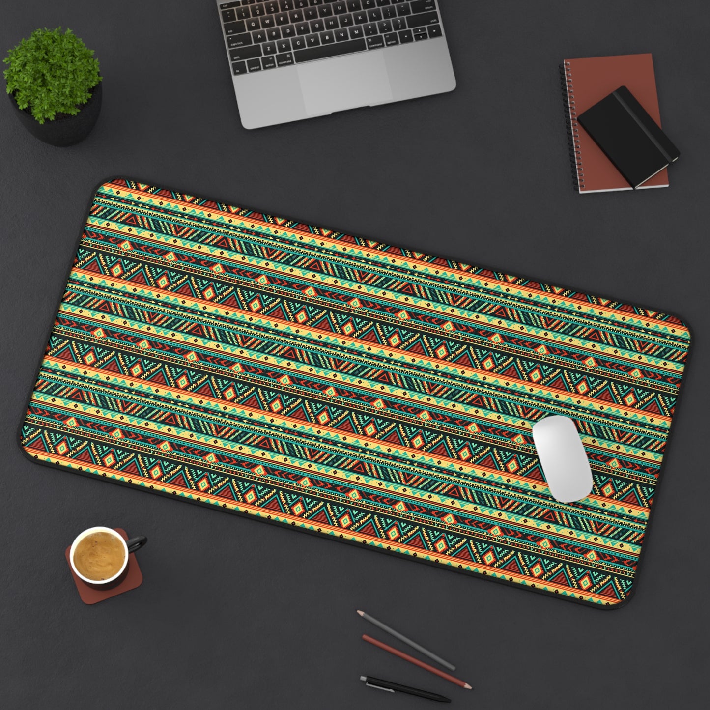 Ancient Aztec Pattern Desk Mat