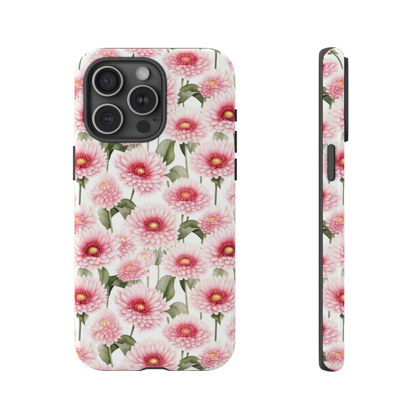 Gardening Lovers Collection - "Daisy (Bellis perennis)" Herbal Watercolor Plants Pattern -  iPhone 15, iPhone 14 and iPhone 13 Phone Case