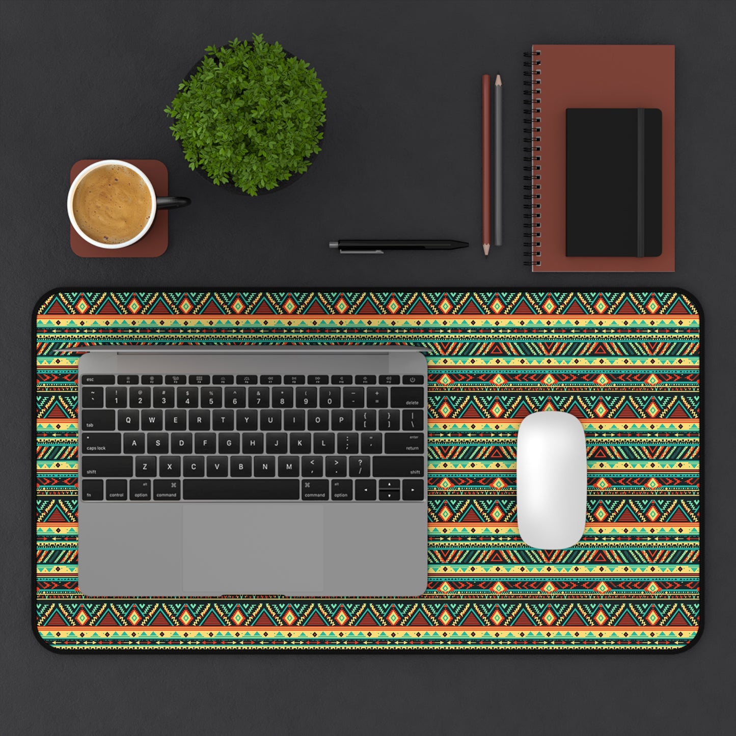 Ancient Aztec Pattern Desk Mat