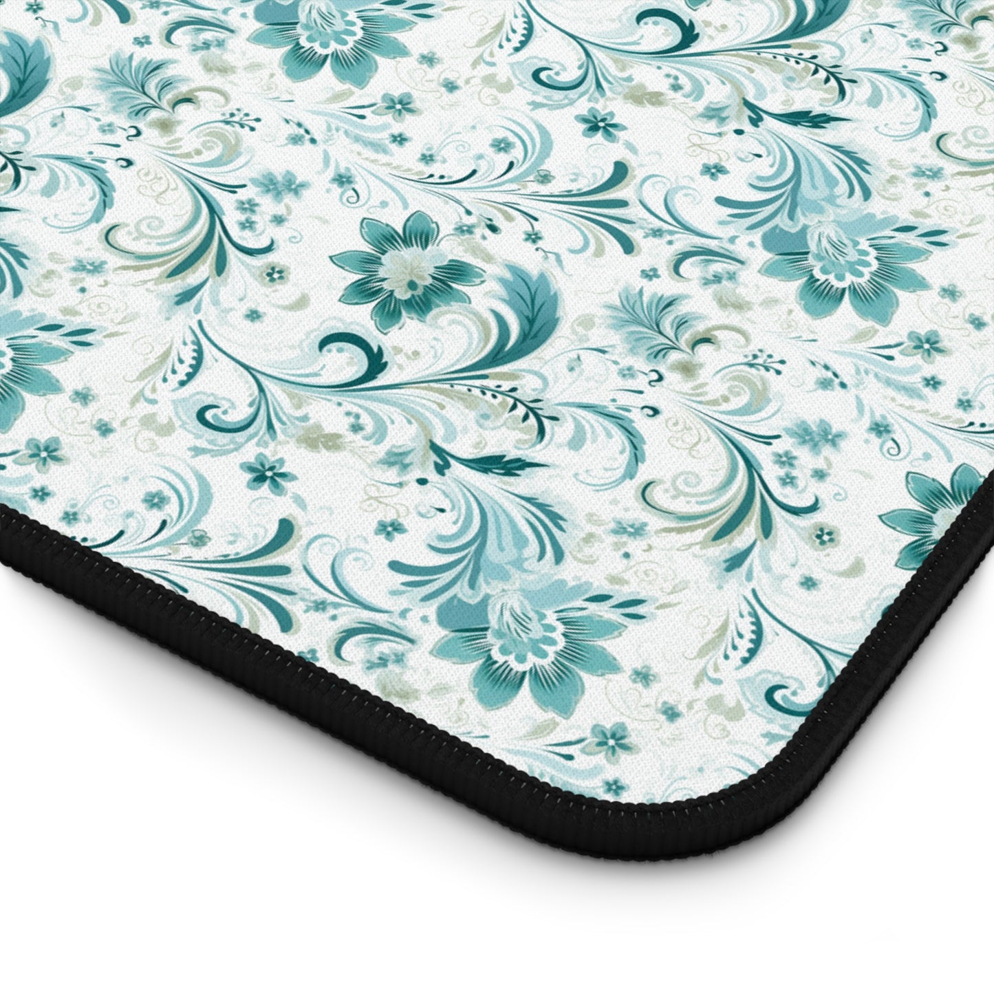 Beautiful Moss and Olive Green Floral Pattern Desk Mat