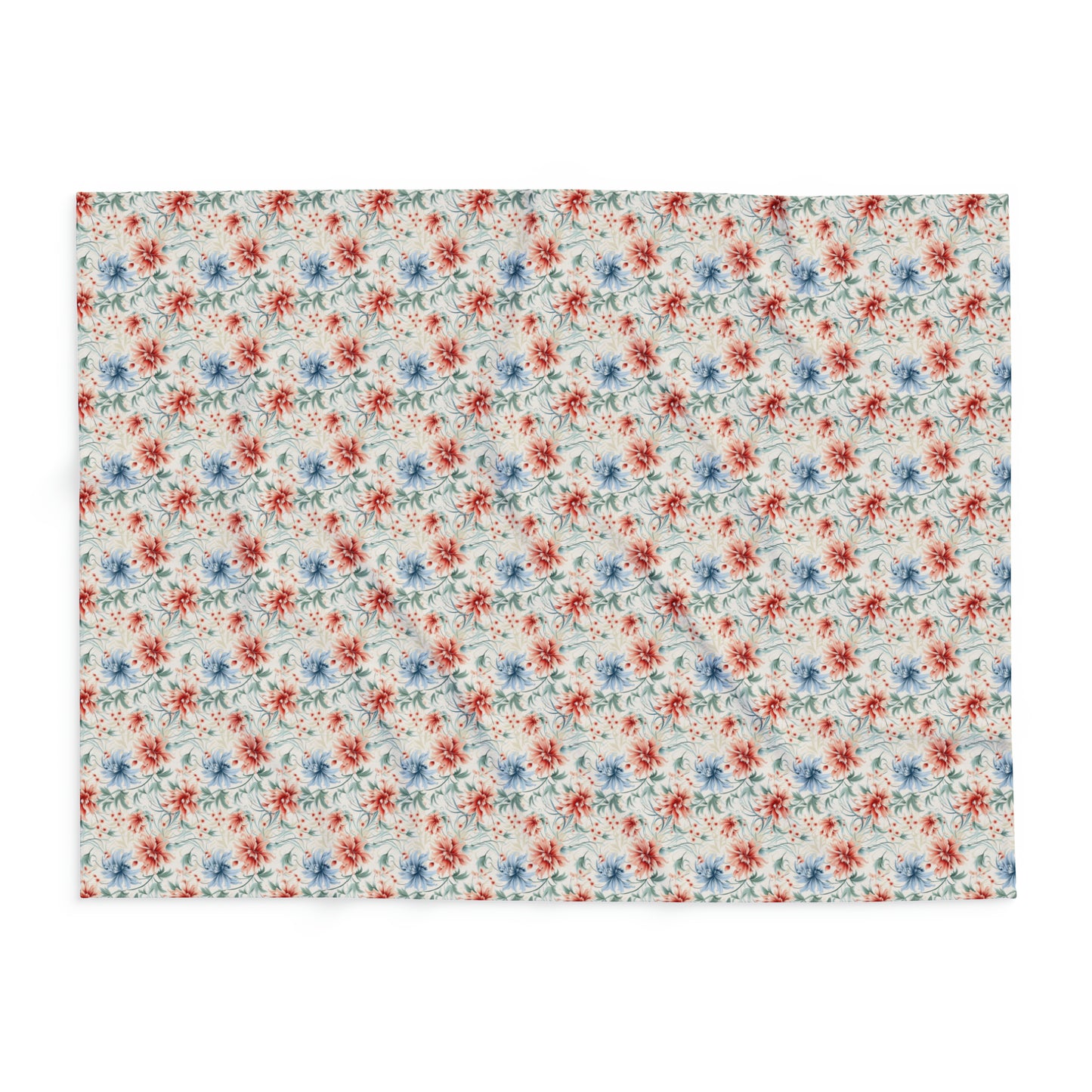 Refreshening Floral Pattern Design Arctic Fleece Blanket