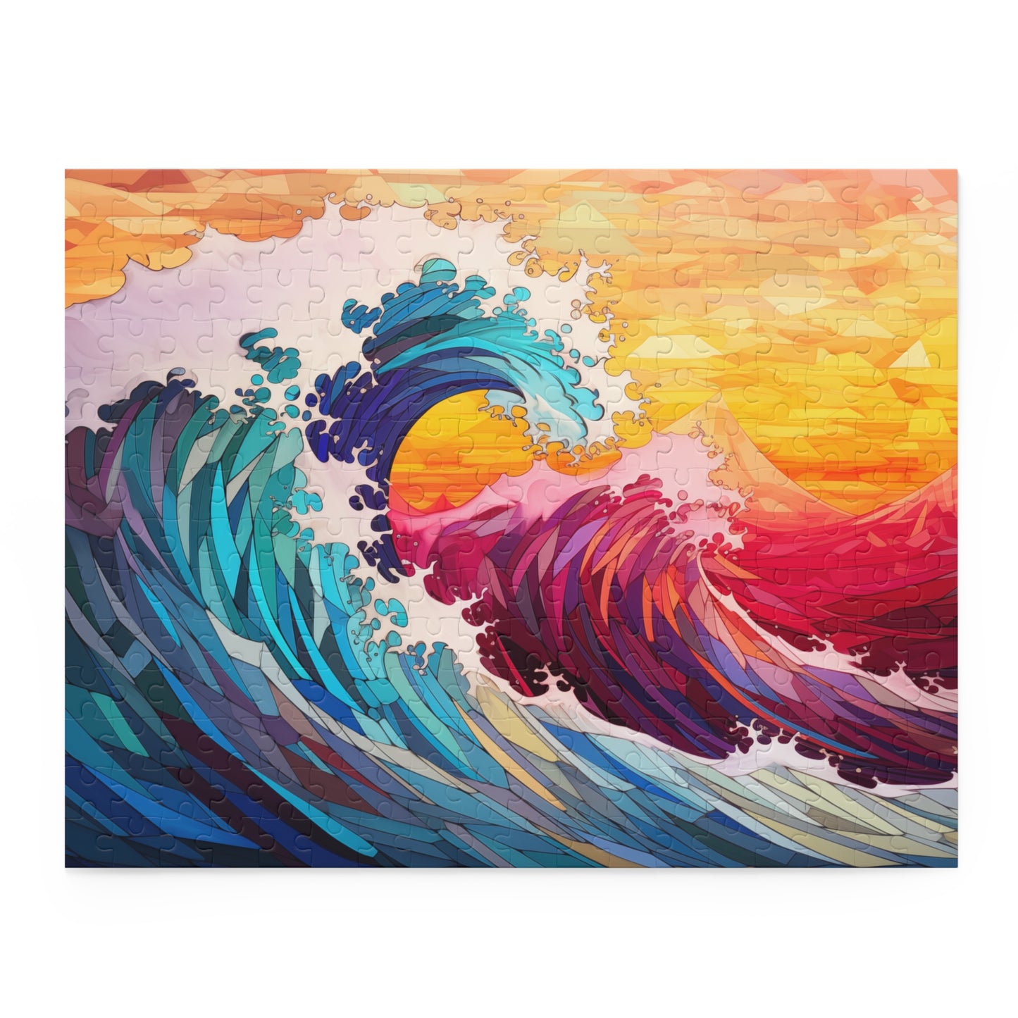 Calming Wave Polygon Style  Puzzle - Jigsaw Puzzle (120, 252, 500-Piece)