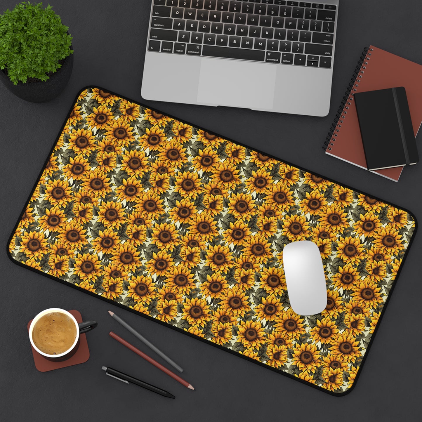 Super Sunflower Pattern Desk Mat