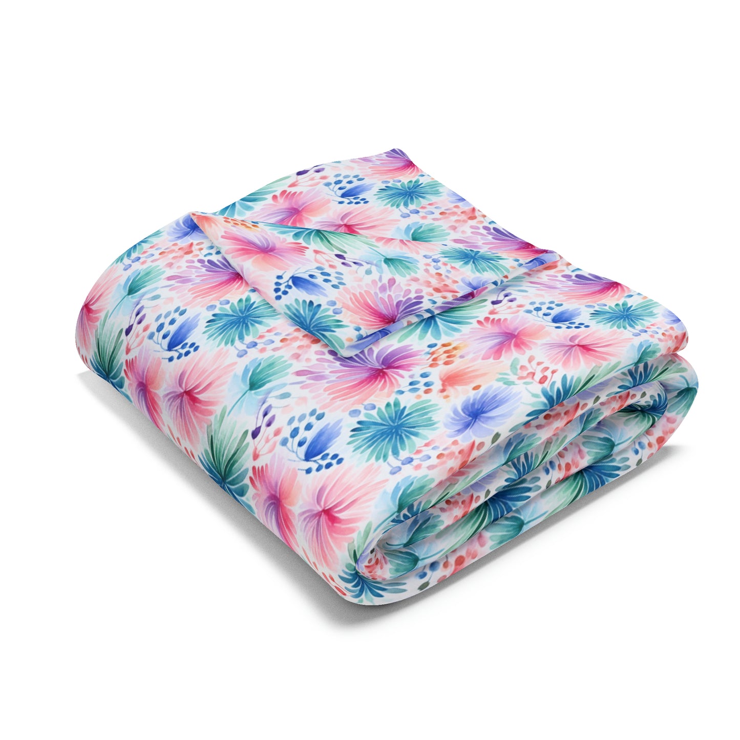 Beautiful Watercolor Floral Pattern Design Arctic Fleece Blanket