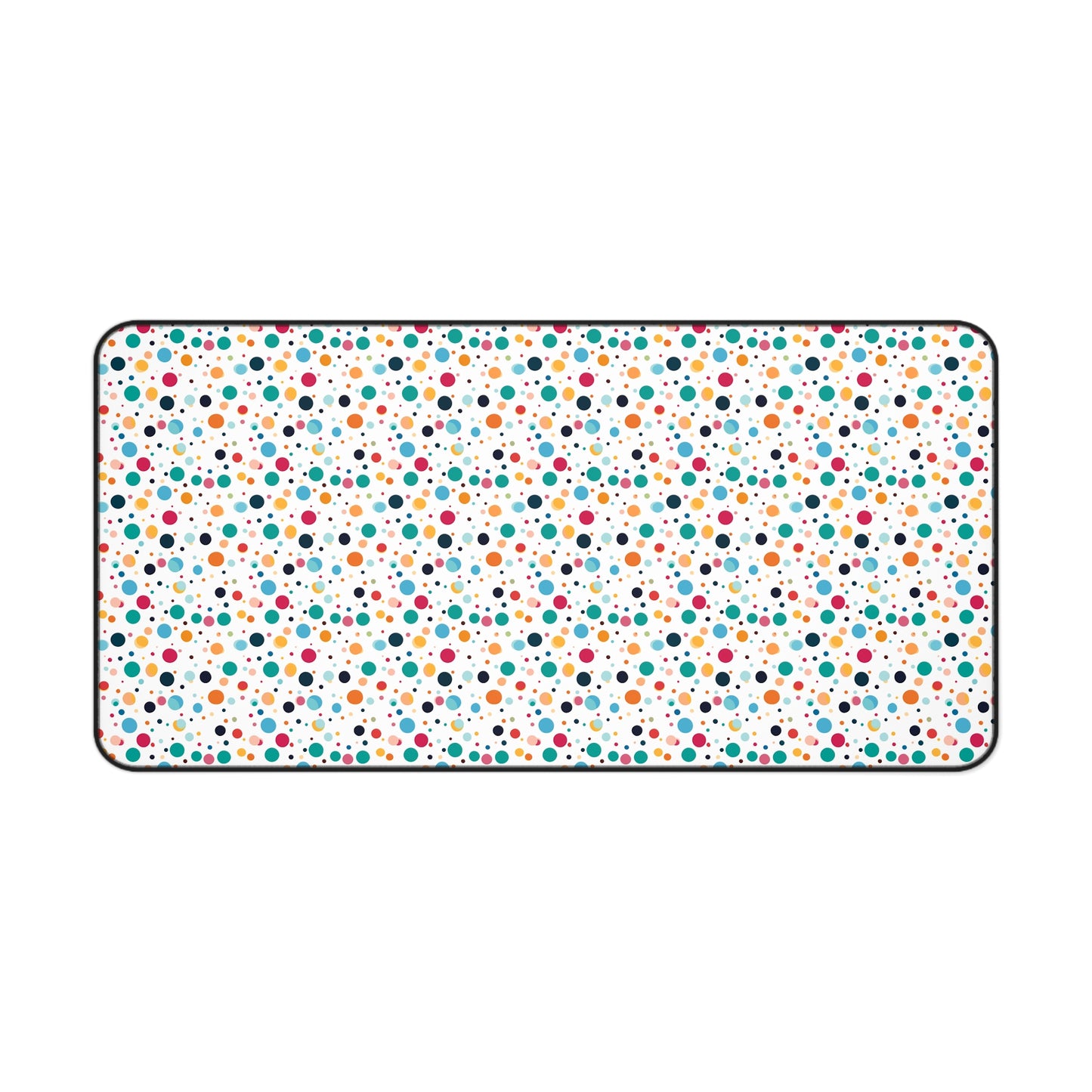 Playful Colorful Artistic Watercolor Dots Pattern Desk Mat