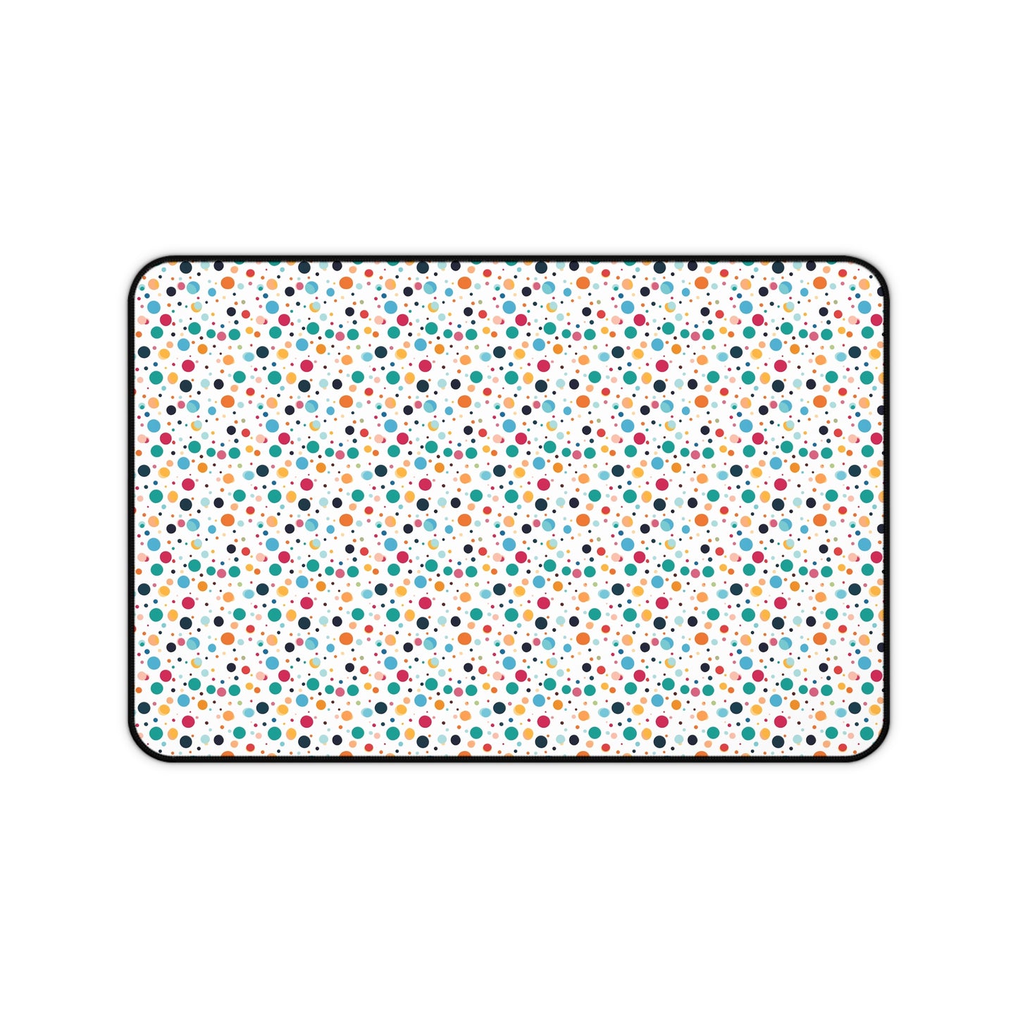 Playful Colorful Artistic Watercolor Dots Pattern Desk Mat