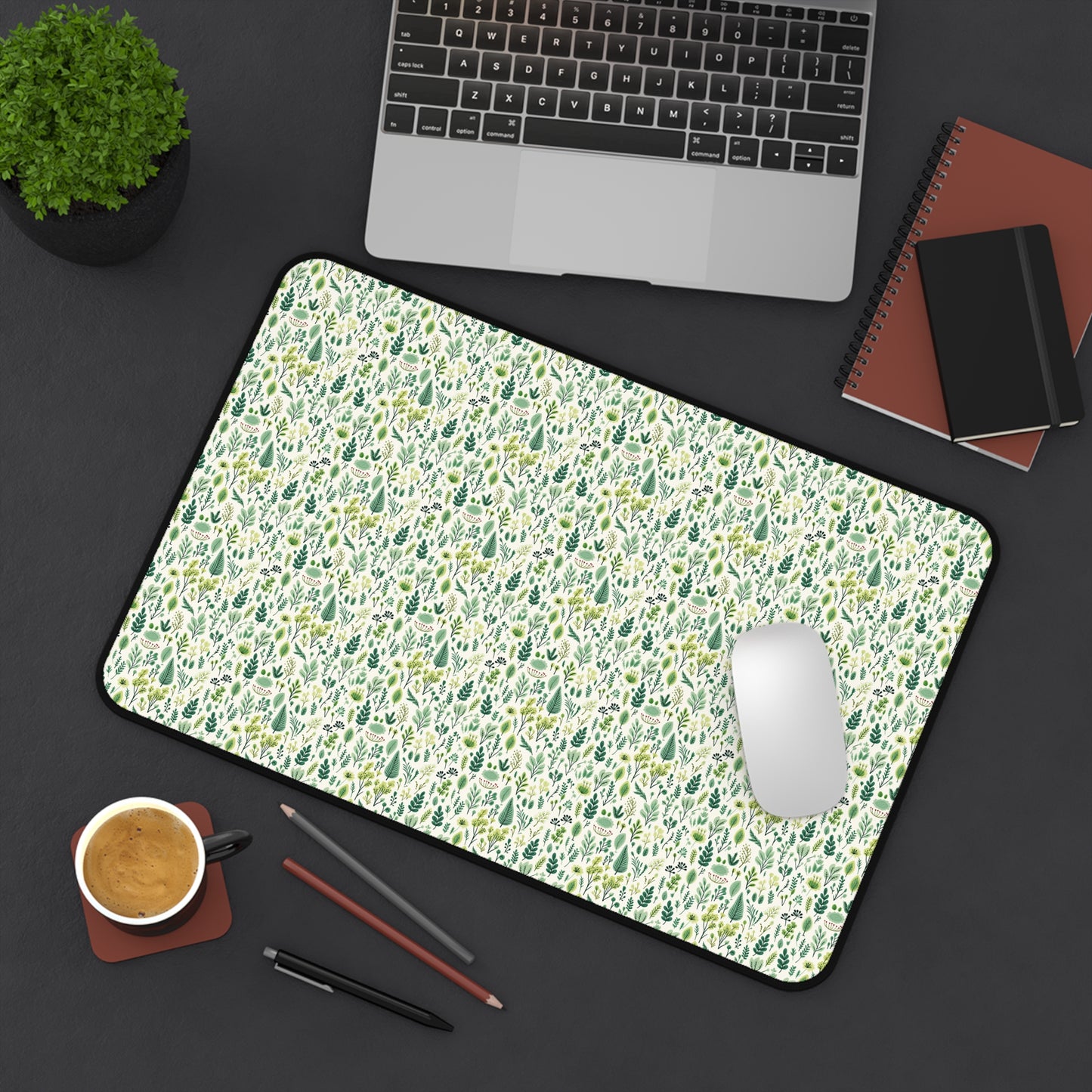 Natural Floral Pattern Desk Mat