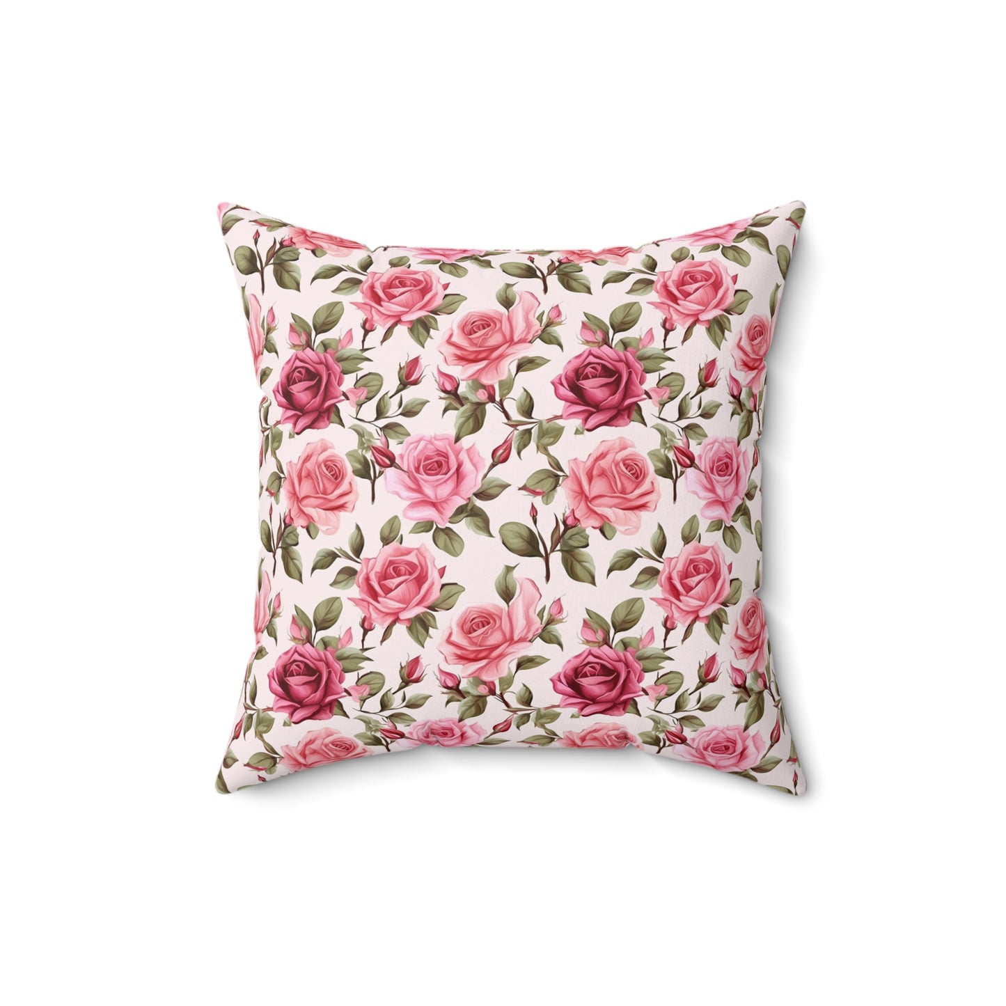 Lovely Roses Floral Pattern Pillow - Spun Polyester Square Pillow