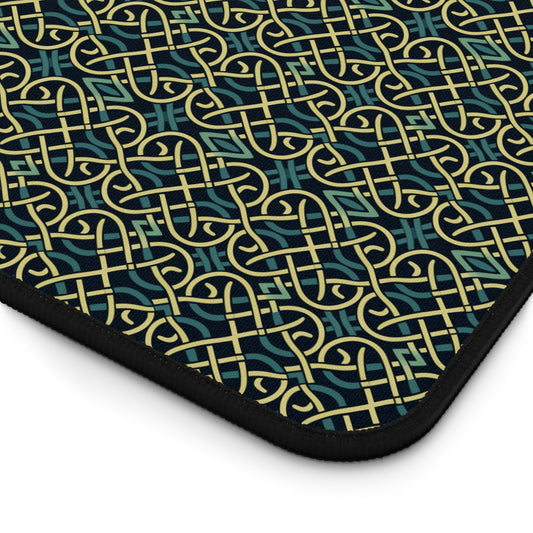 Green Celtic Knot Pattern Desk Mat