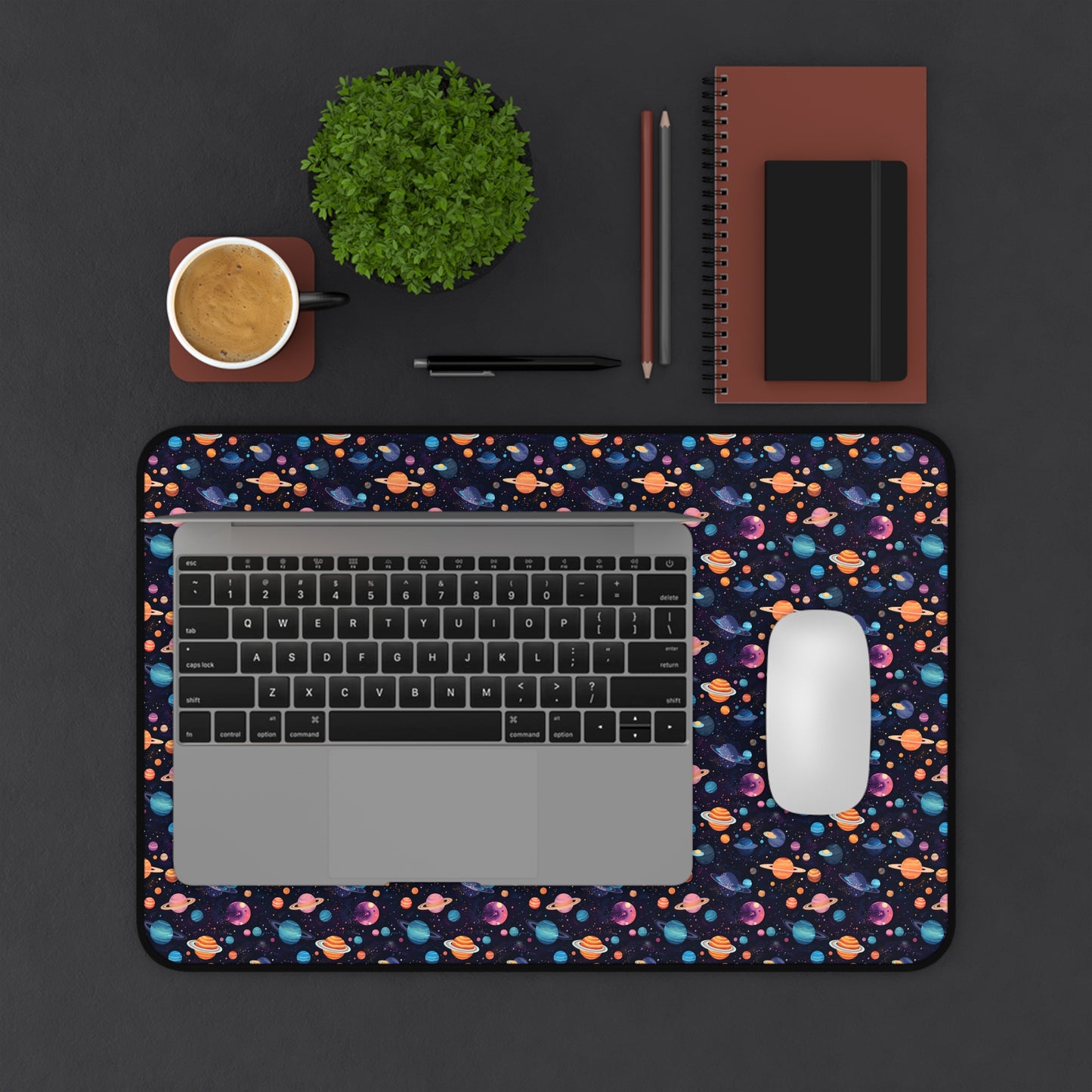 Colorful Planets Pattern Desk Mat