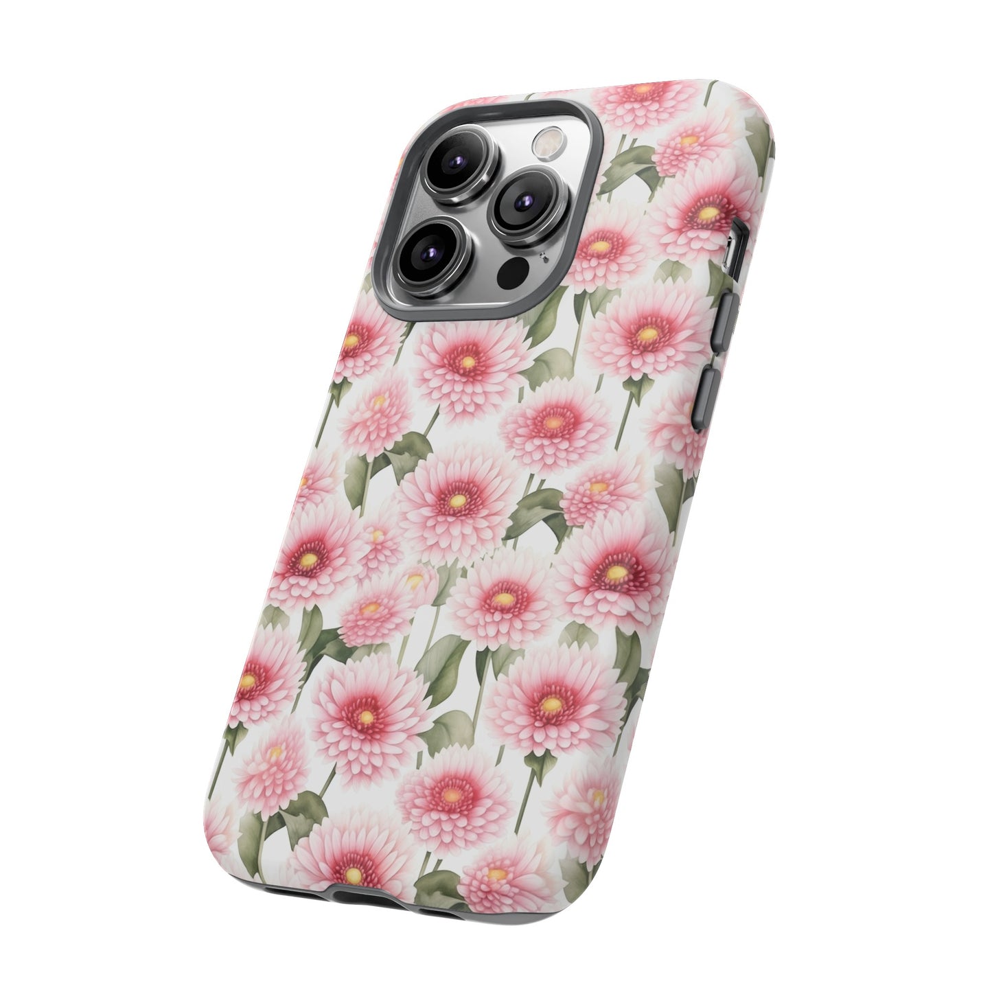 Gardening Lovers Collection - "Daisy (Bellis perennis)" Herbal Watercolor Plants Pattern -  iPhone 15, iPhone 14 and iPhone 13 Phone Case