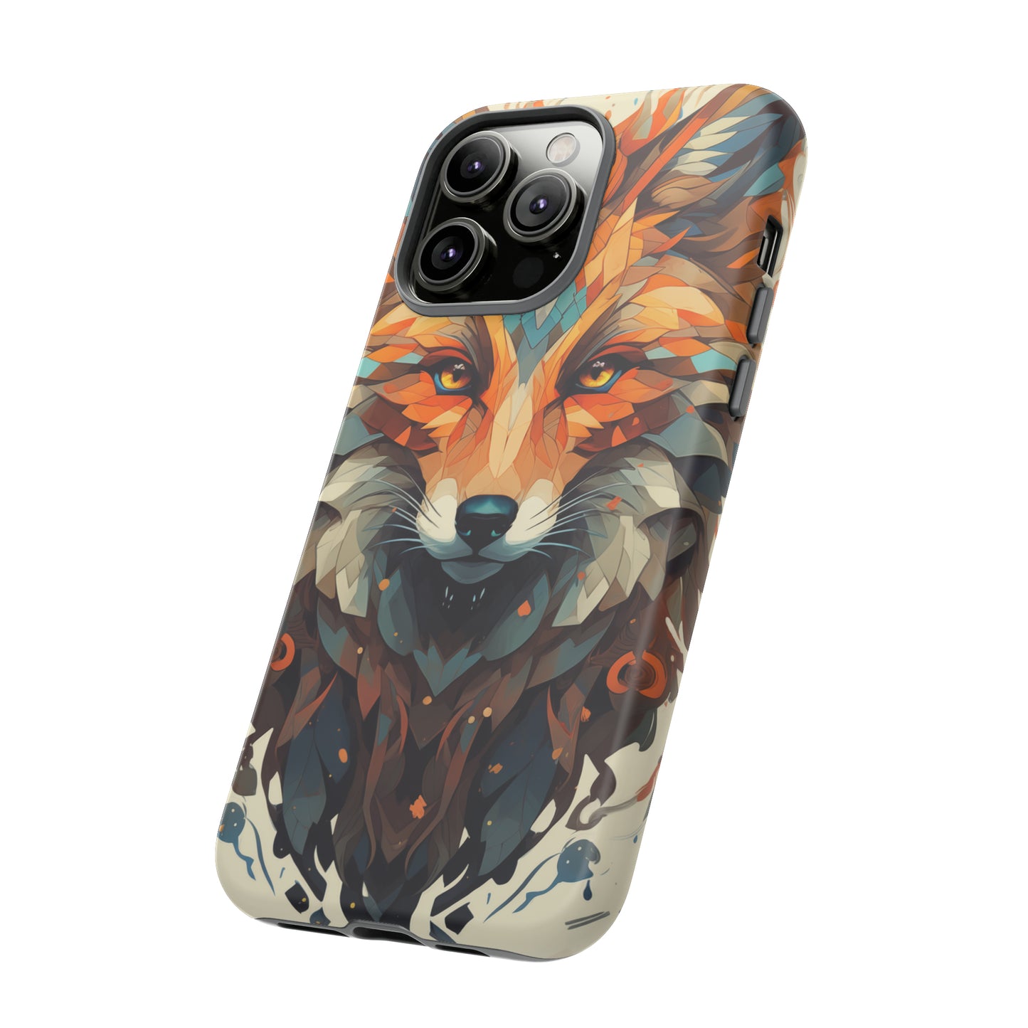 Majestic Fox Polygon Style Phone Case / Beautiful Color Case - Tough Cases for iPhone 15, iPhone 14 and iPhone 13