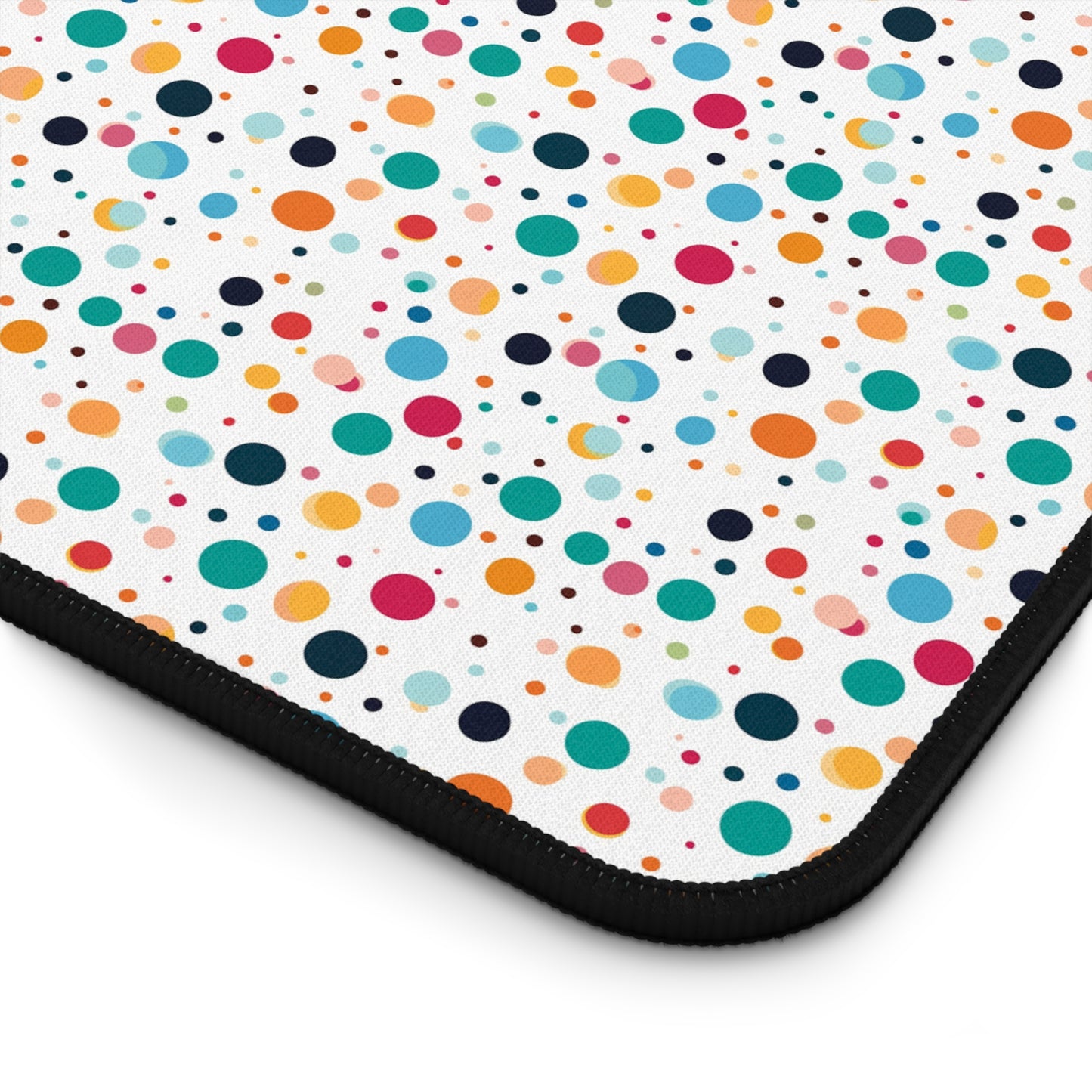 Playful Colorful Artistic Watercolor Dots Pattern Desk Mat