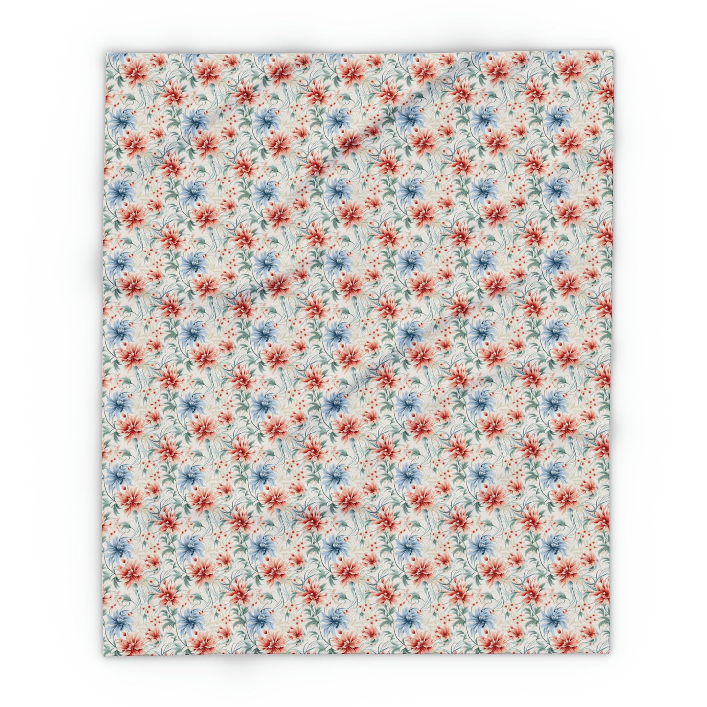 Refreshening Floral Pattern Design Arctic Fleece Blanket