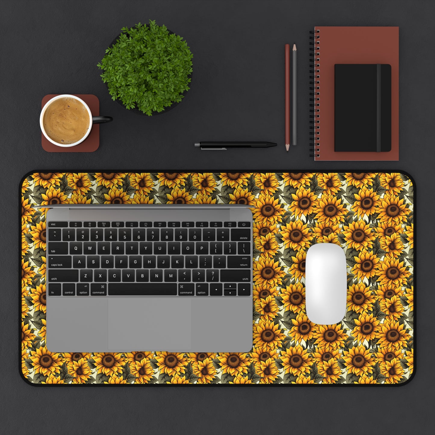 Super Sunflower Pattern Desk Mat