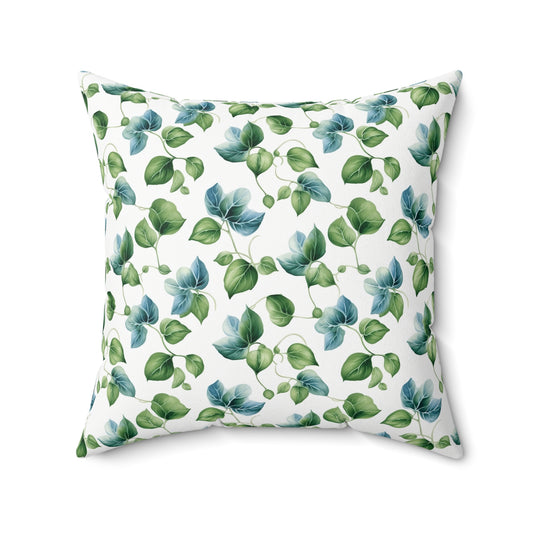 Gardening Lovers Collection - English Ivy (Hedera helix) Herbal Garden Plants Pattern - Spun Polyester Square Pillow - Perfect Gift