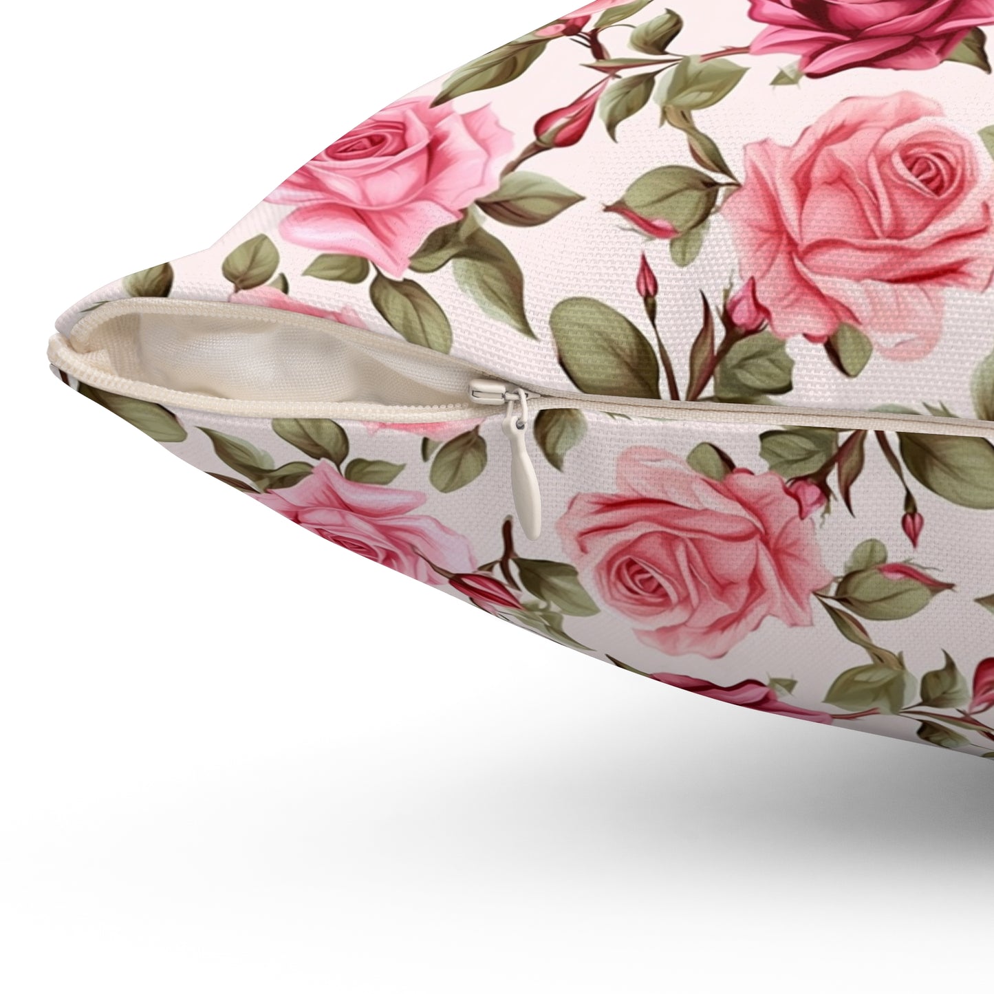 Lovely Roses Floral Pattern Pillow - Spun Polyester Square Pillow