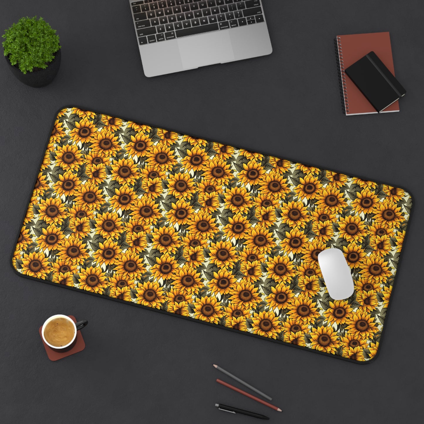 Super Sunflower Pattern Desk Mat