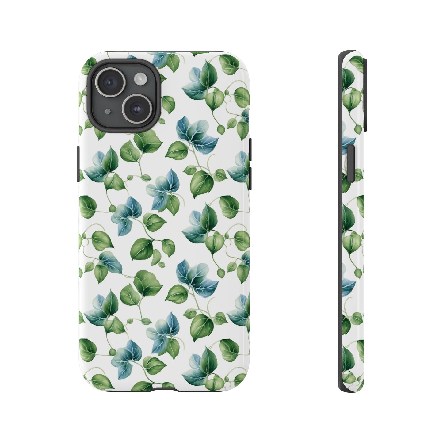 Gardening Lovers Collection - "English Ivy (Hedera helix)" Herbal Watercolor Plants Pattern - iPhone 15, iPhone 14 and iPhone 13 Phone Case