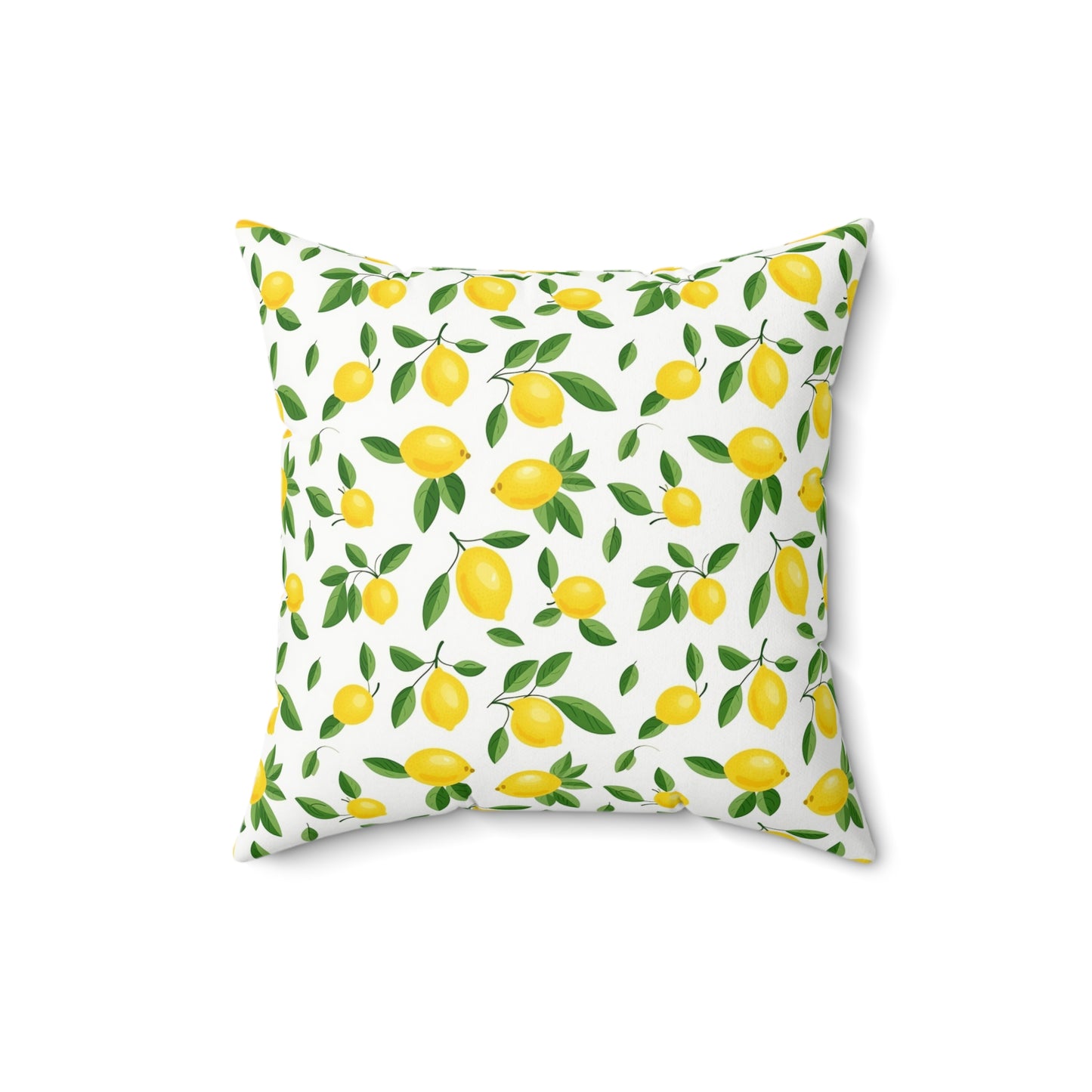 Gardening Lovers Collection - Classic Minimalist Summer Lemon Citrus Pattern Pillow - Spun Polyester Square Pillow