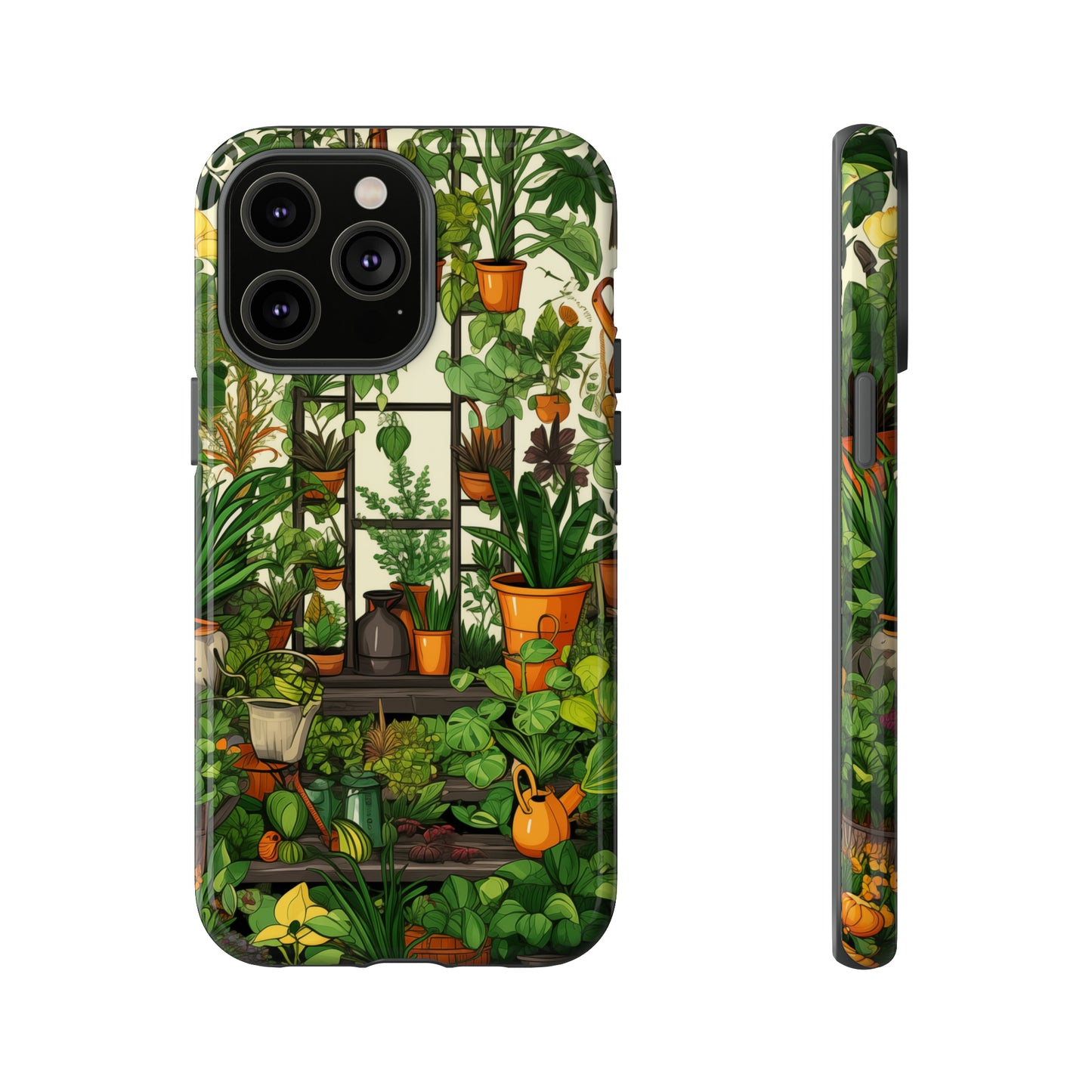 Joy of Gardening Abstract Drawing Style Phone Case / Beautiful Color Case - Tough Cases for iPhone 15, iPhone 14 and iPhone 13