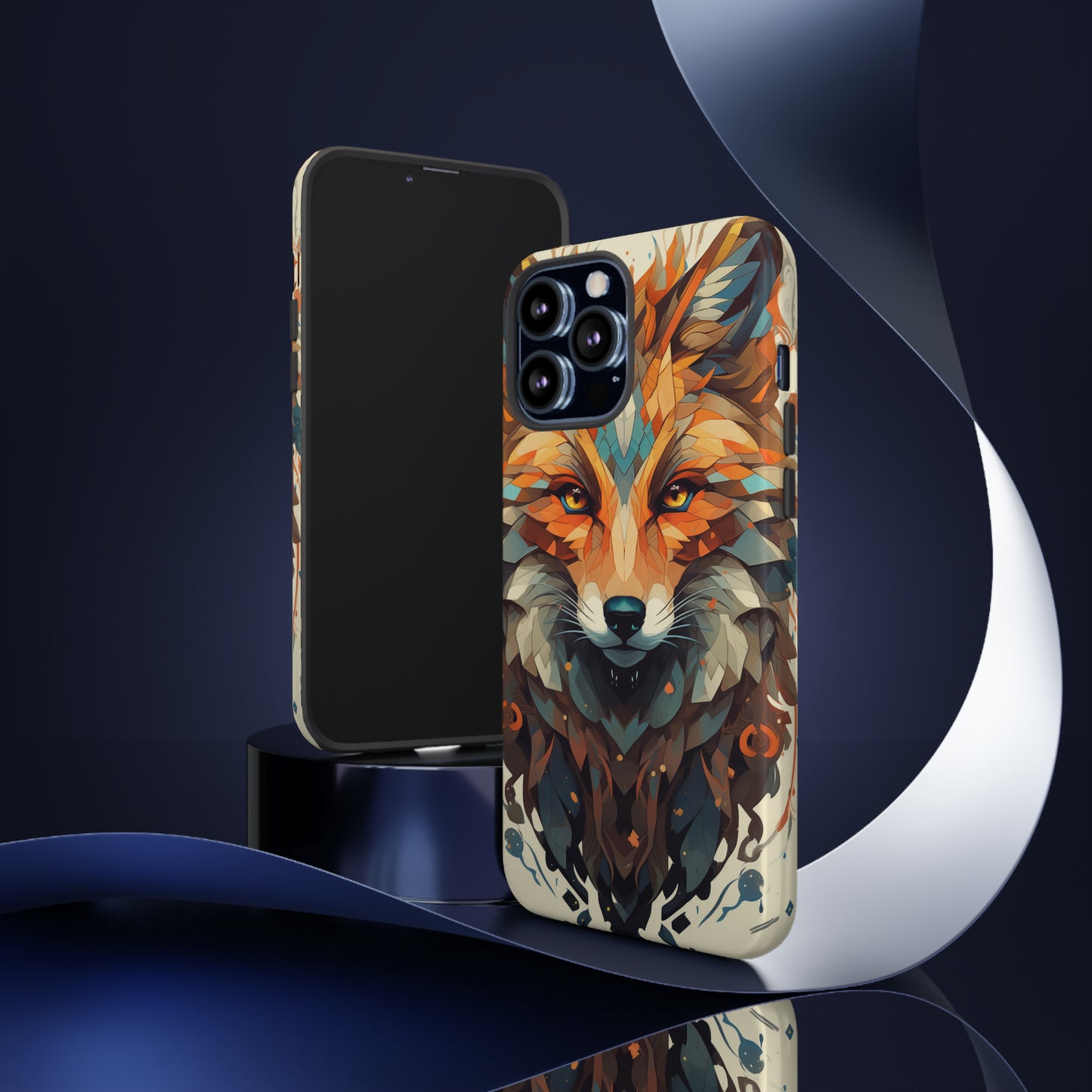 Majestic Fox Polygon Style Phone Case / Beautiful Color Case - Tough Cases for iPhone 15, iPhone 14 and iPhone 13