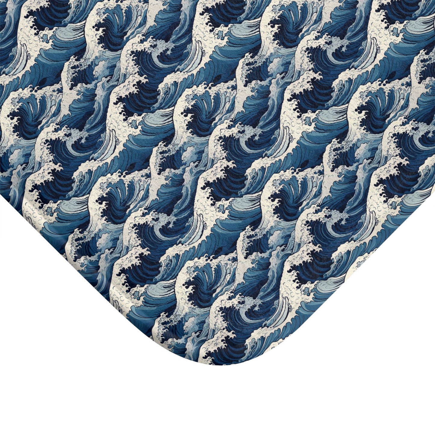 Minimalistic Japanese Wave Style Pattern Bath Mat