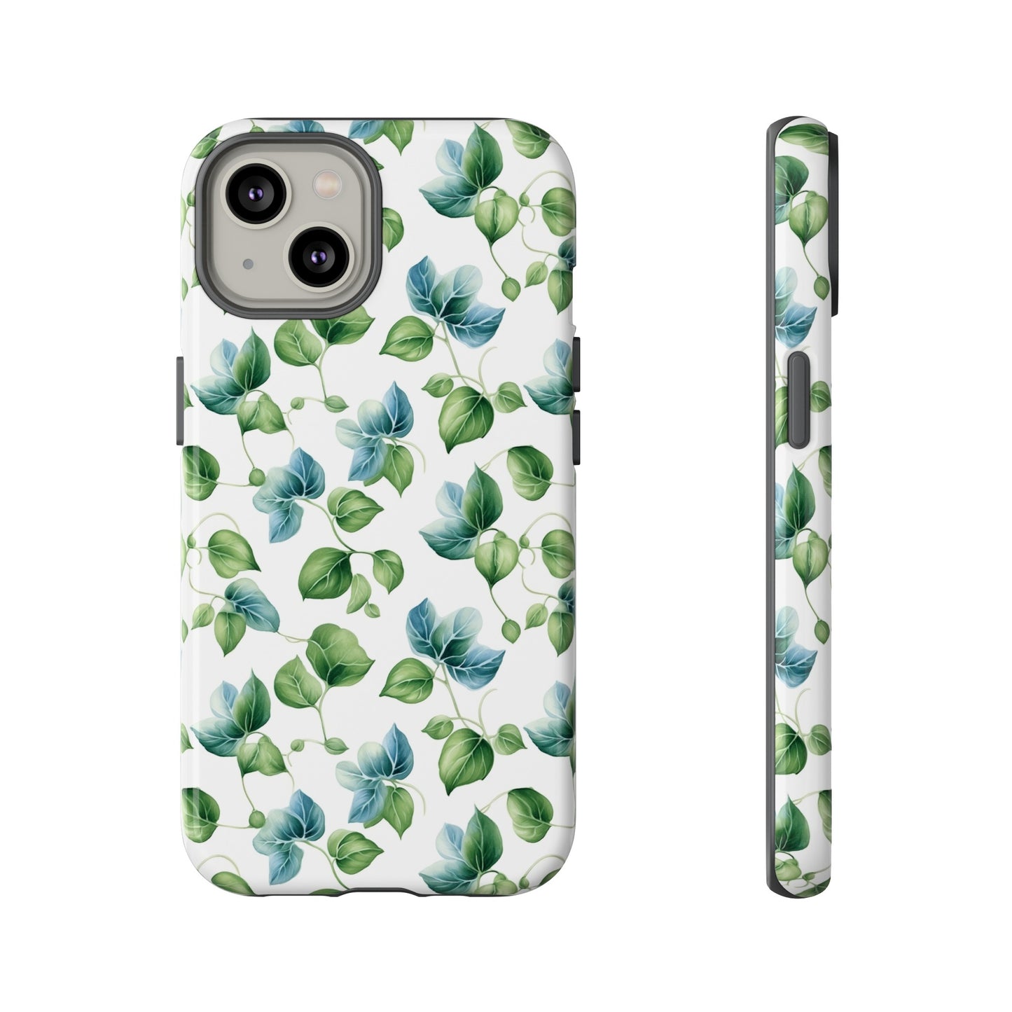 Gardening Lovers Collection - "English Ivy (Hedera helix)" Herbal Watercolor Plants Pattern - iPhone 15, iPhone 14 and iPhone 13 Phone Case