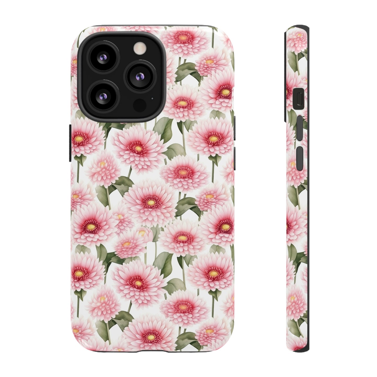 Gardening Lovers Collection - "Daisy (Bellis perennis)" Herbal Watercolor Plants Pattern -  iPhone 15, iPhone 14 and iPhone 13 Phone Case