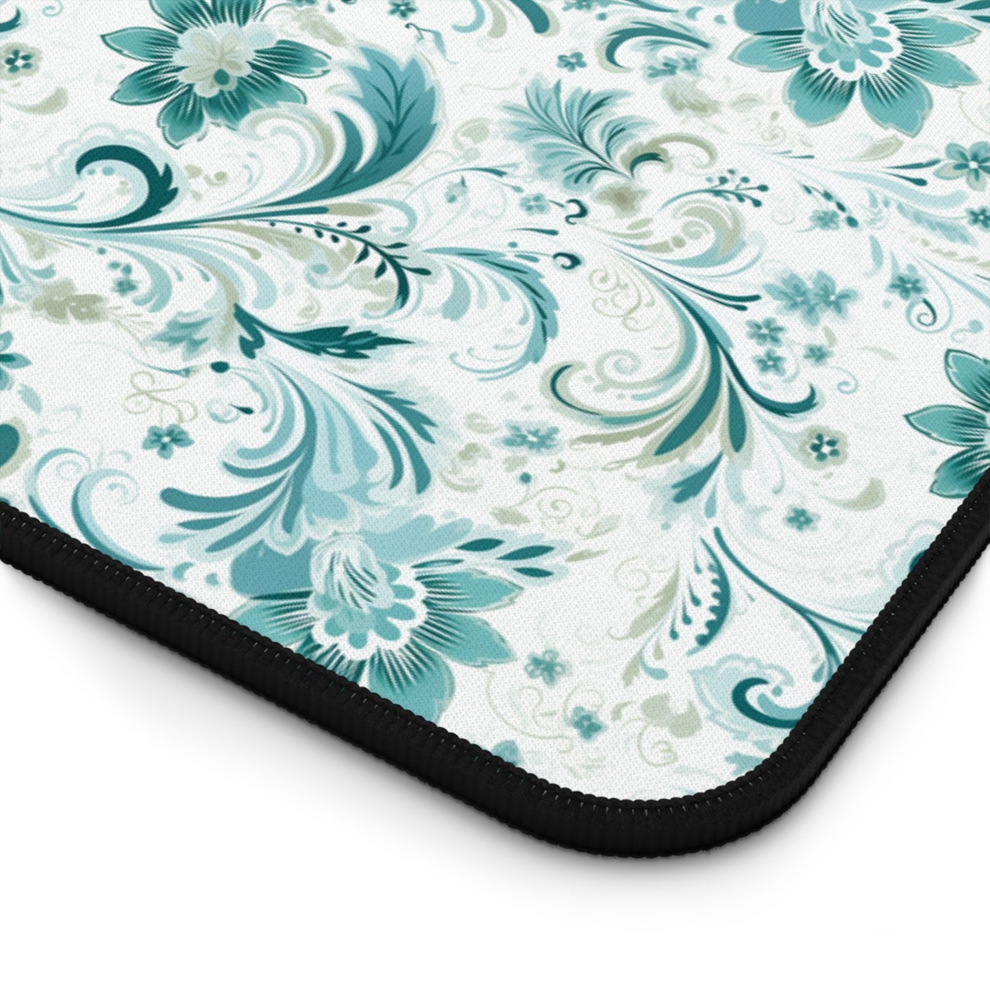 Beautiful Moss and Olive Green Floral Pattern Desk Mat