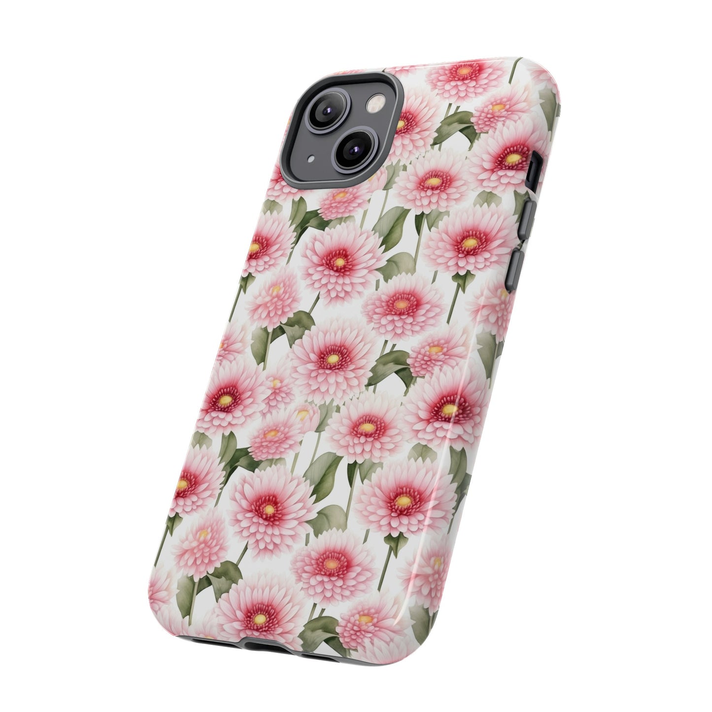 Gardening Lovers Collection - "Daisy (Bellis perennis)" Herbal Watercolor Plants Pattern -  iPhone 15, iPhone 14 and iPhone 13 Phone Case