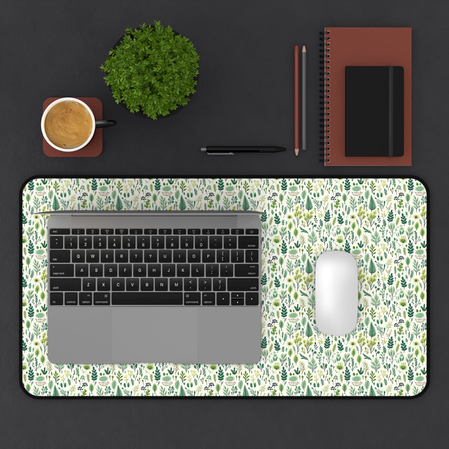 Natural Floral Pattern Desk Mat